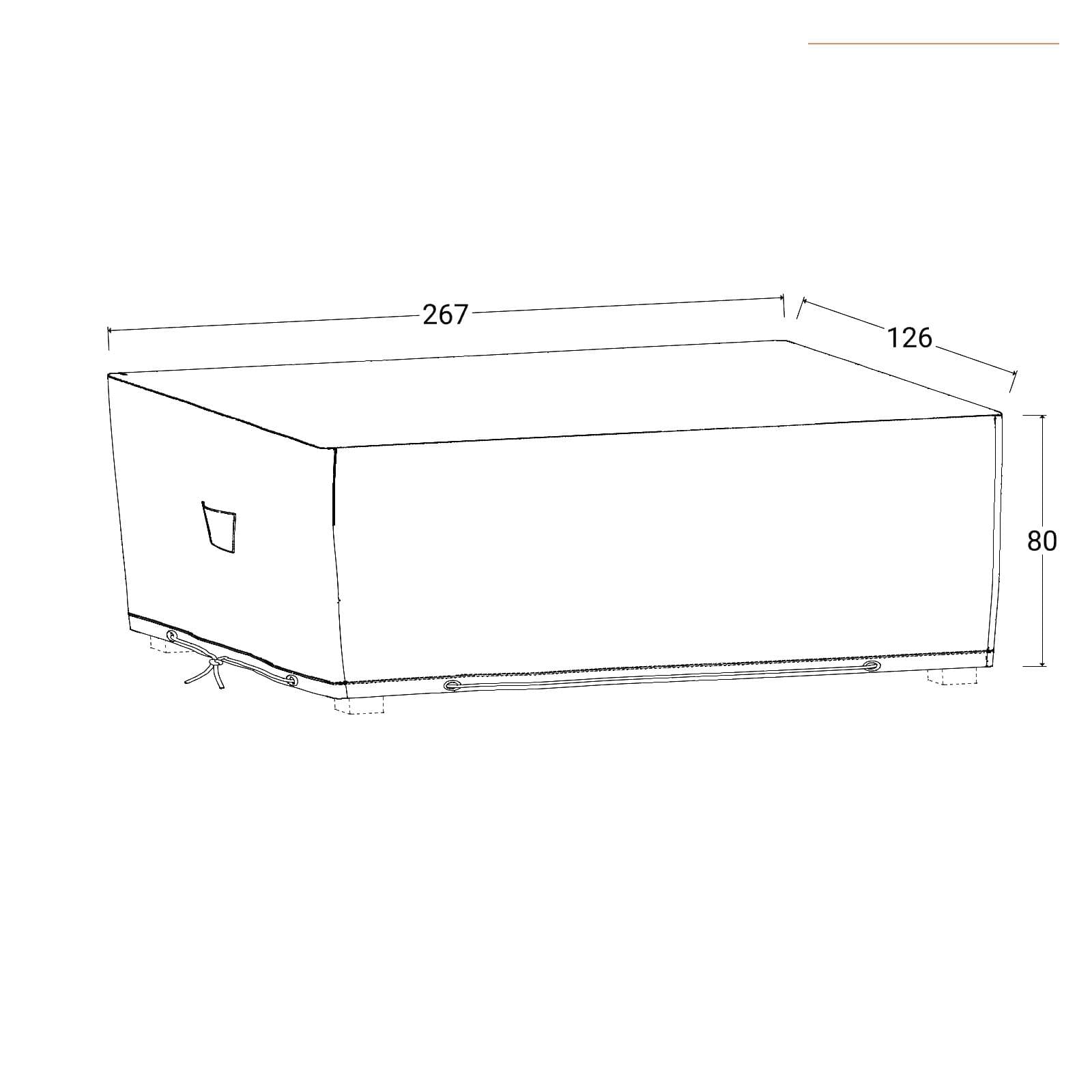 Copertura protettiva per tavolo 300x125 cm in poliestere idrorepellente antracite - Wakanda