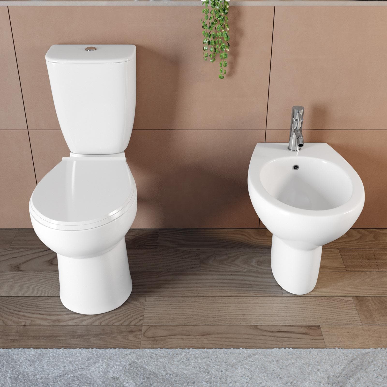 Sanitari monoblocco con scarico a parete e sedile softclose bianco - Casper