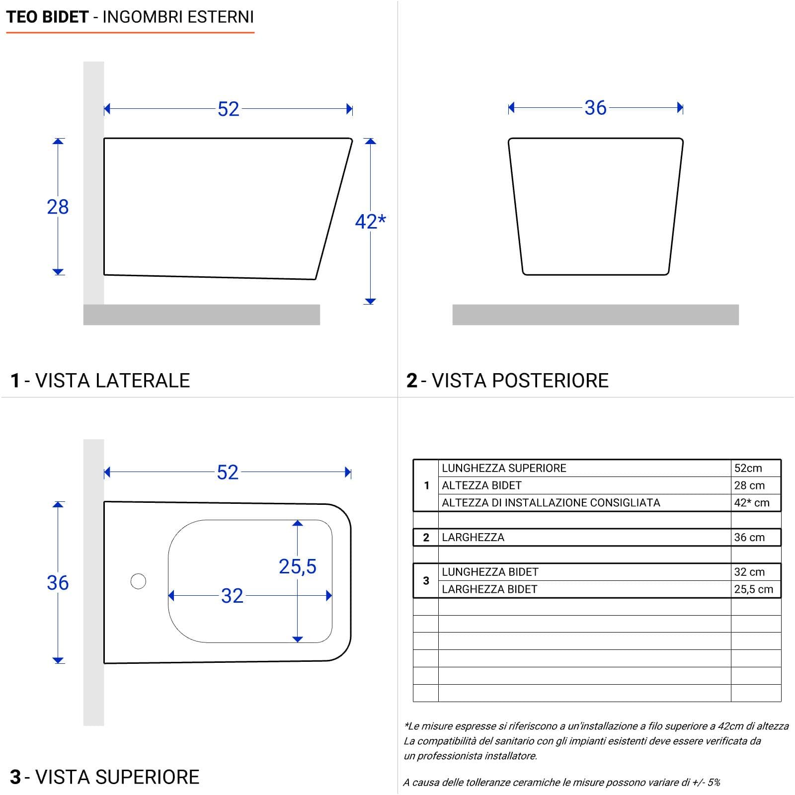 Sanitari sospesi risparmio idrico sedile SoftClose - Teo