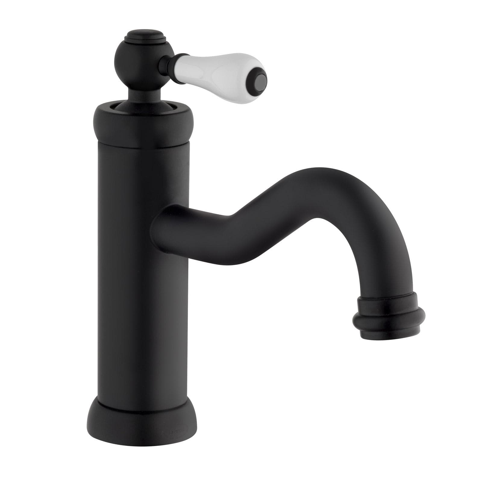 Coppia lavabo e bidet BRERA di Jacuzzi - Rubinetteria in ottone nero opaco e ceramica bianca