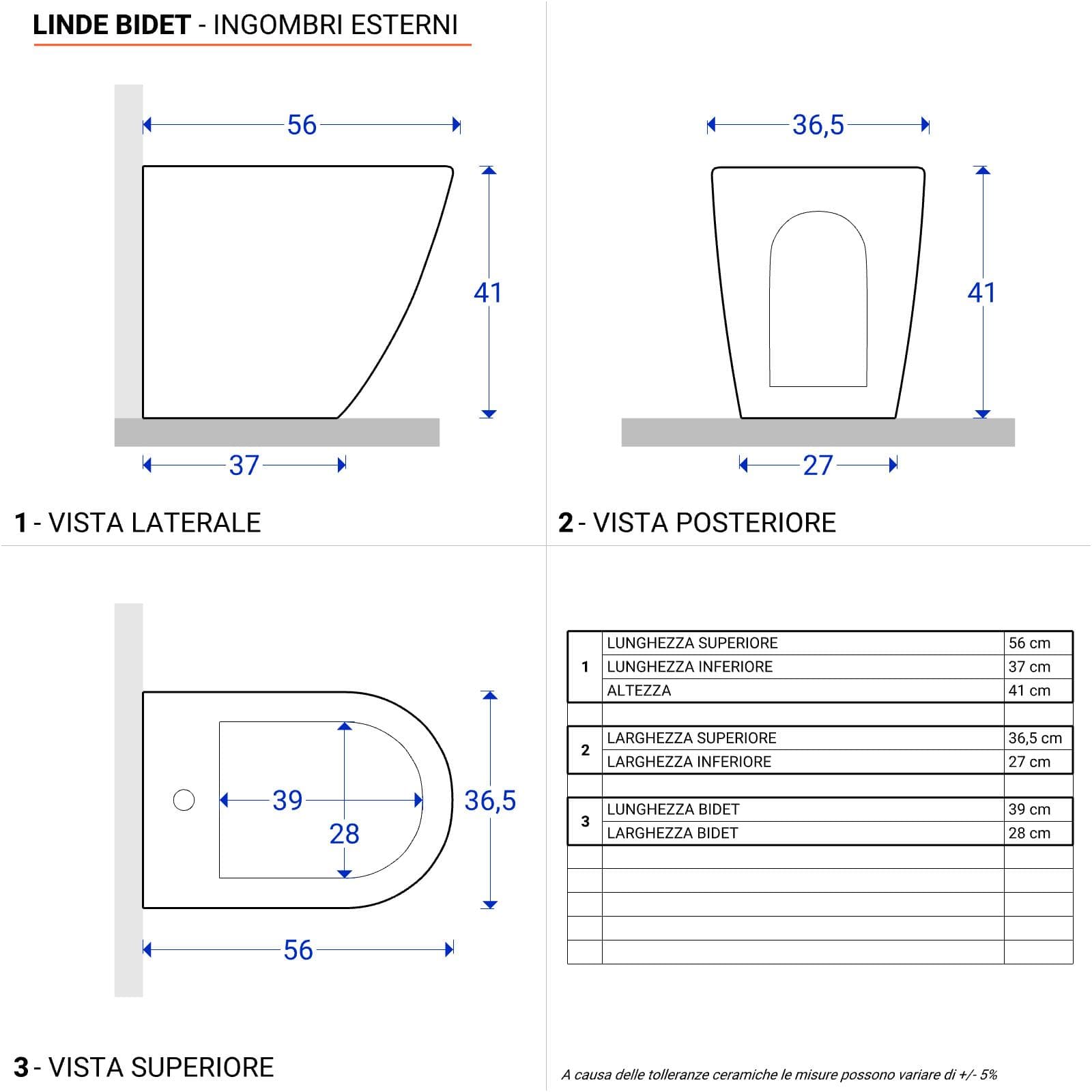 Coppia sanitari filomuro in ceramica bianco opaco con sedile copriwc softclose