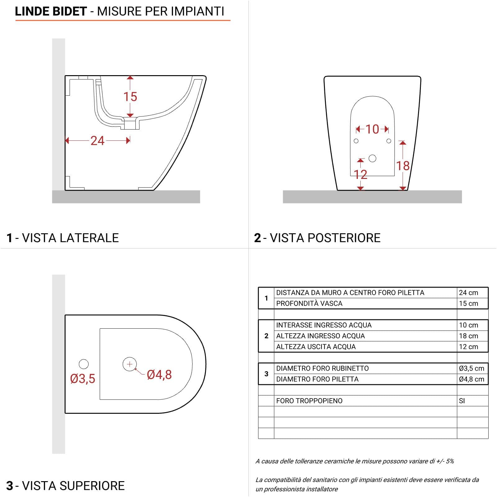 Coppia sanitari filomuro in ceramica bianco opaco con sedile copriwc softclose