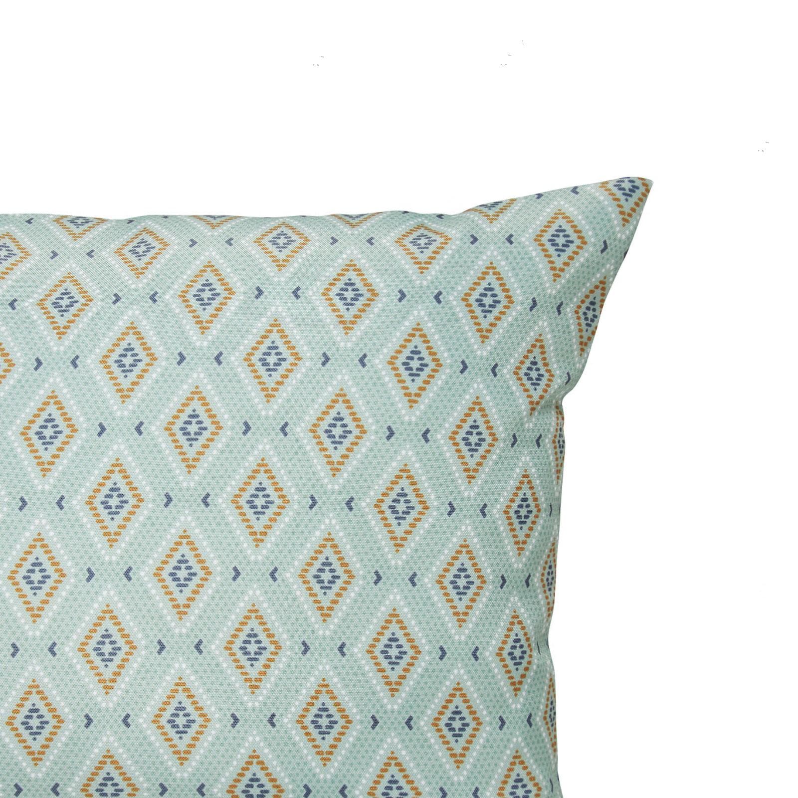 Copricuscino decorativo da esterno 50x30 cm in poliestere idrorepellente verde acqua motivo rombi - Pigmentia