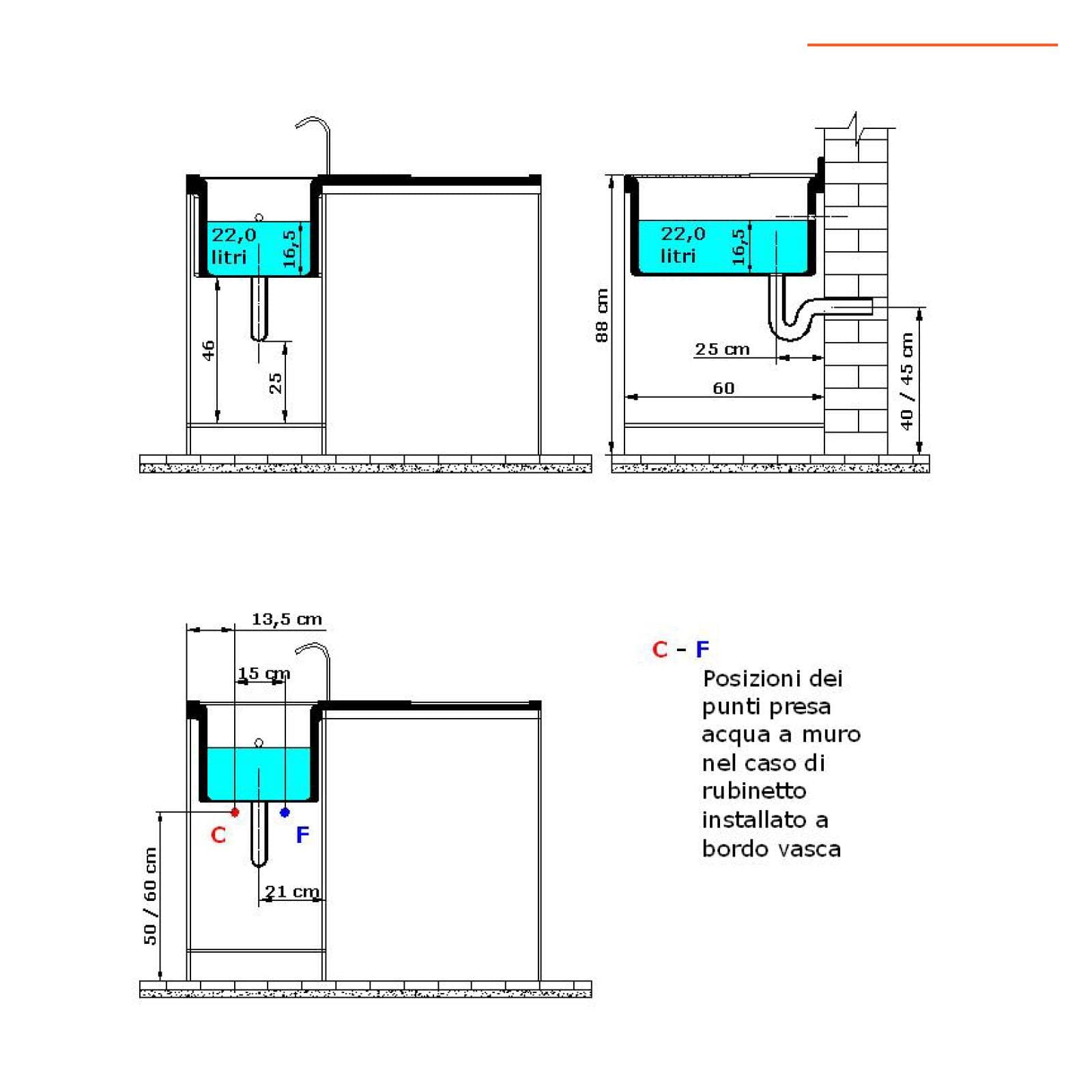 Coprilavatrice con vasca dx Colavene Lavacril 106x60x89h cm in ABS con serrandina laterale