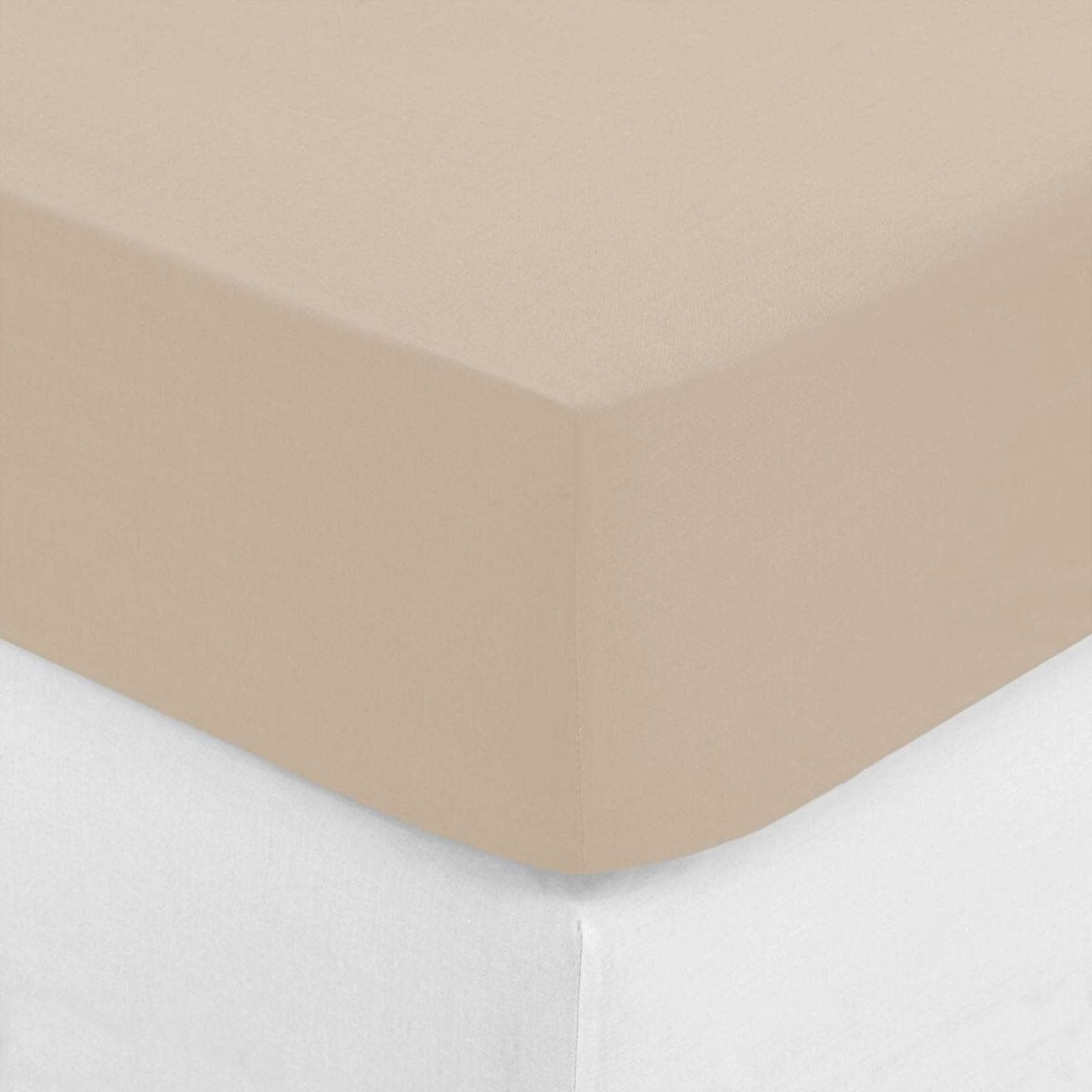 Coprimaterasso 90x190 cm in cotone beige con angoli ed elastici - Bellini