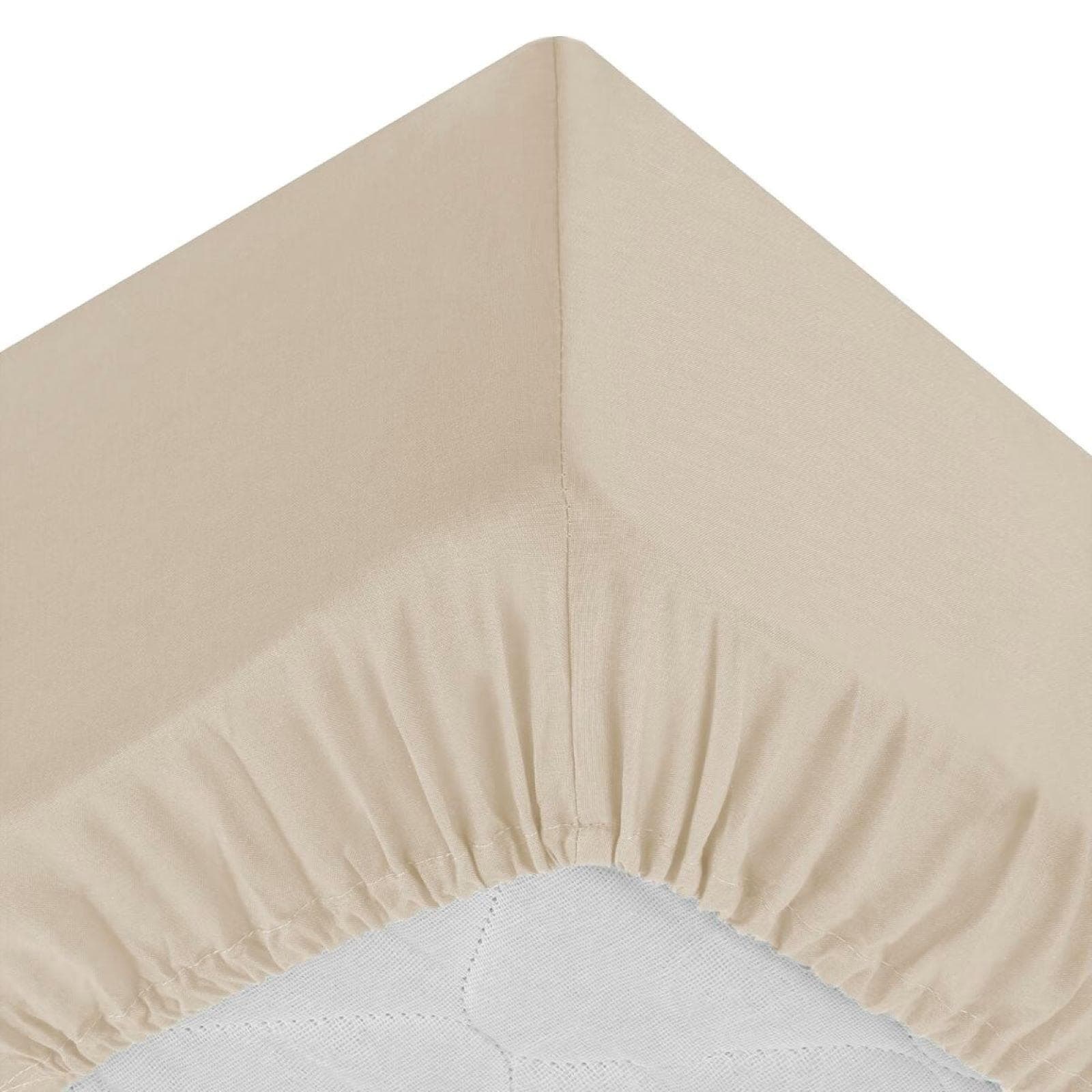 Coprimaterasso 90x190 cm in cotone beige con angoli ed elastici - Bellini