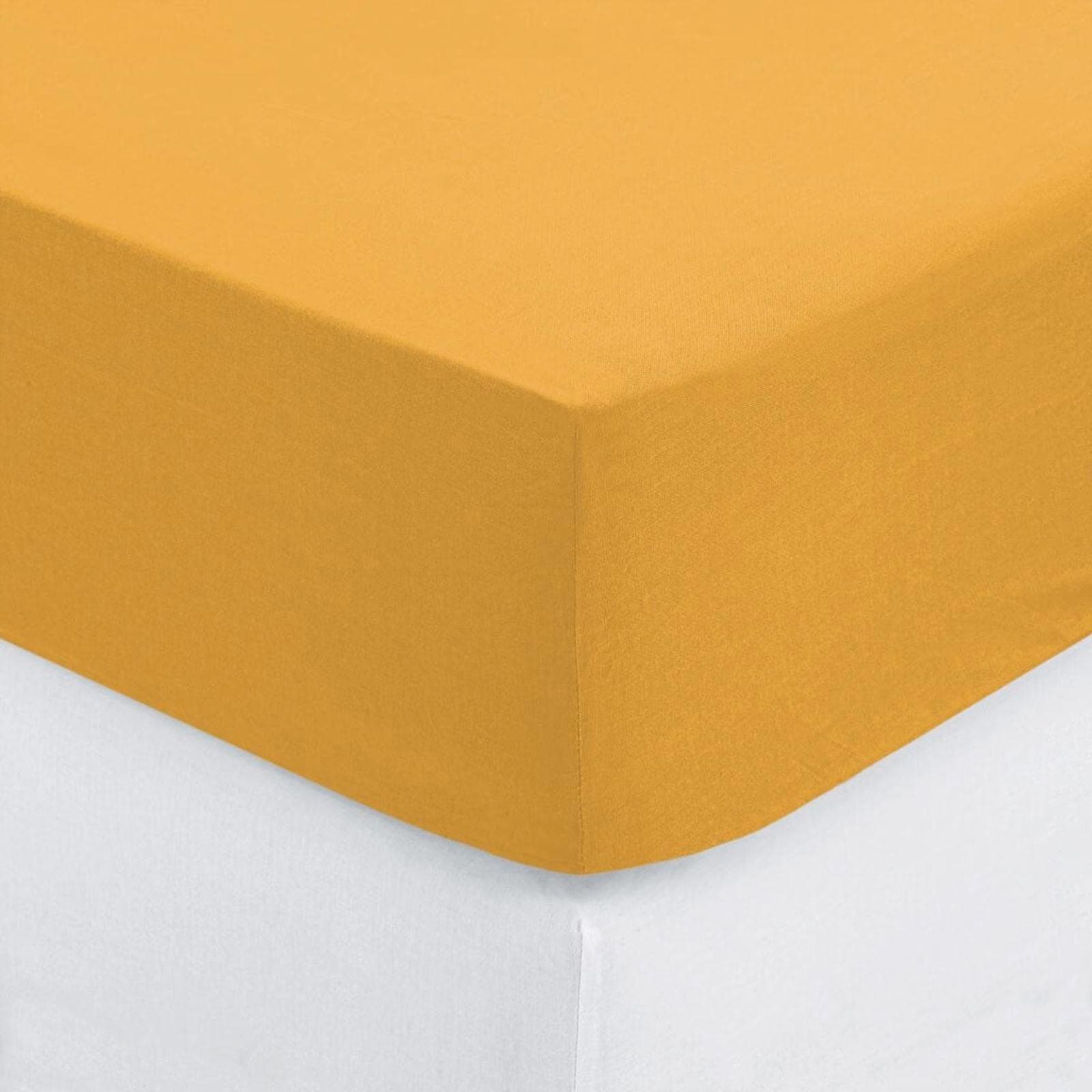 Coprimaterasso 90x190 cm in cotone ocra con angoli ed elastici - Bellini