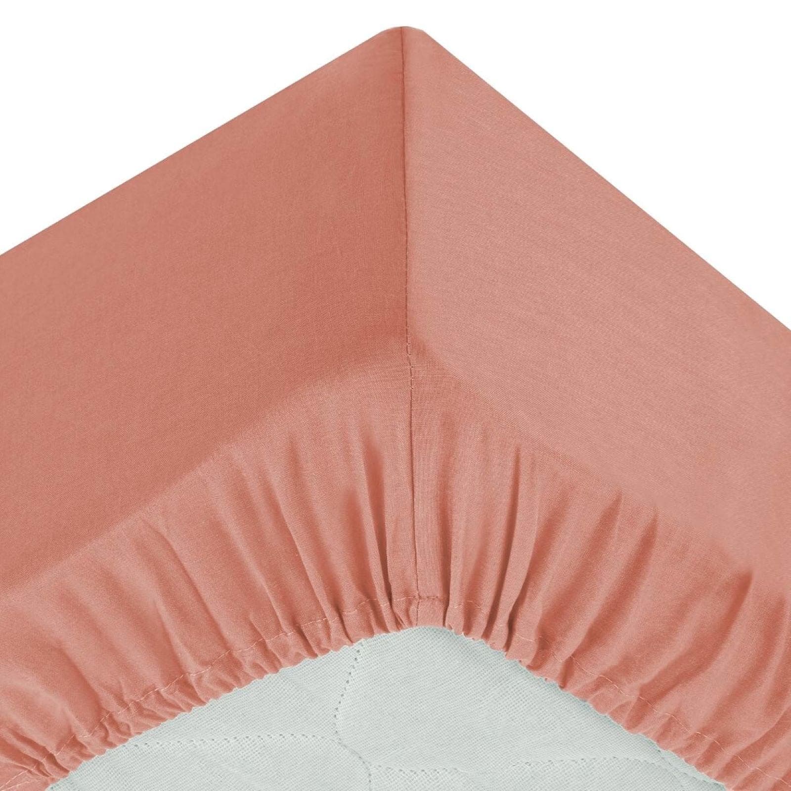 Coprimaterasso 90x190 cm in cotone rosa con angoli ed elastici - Bellini