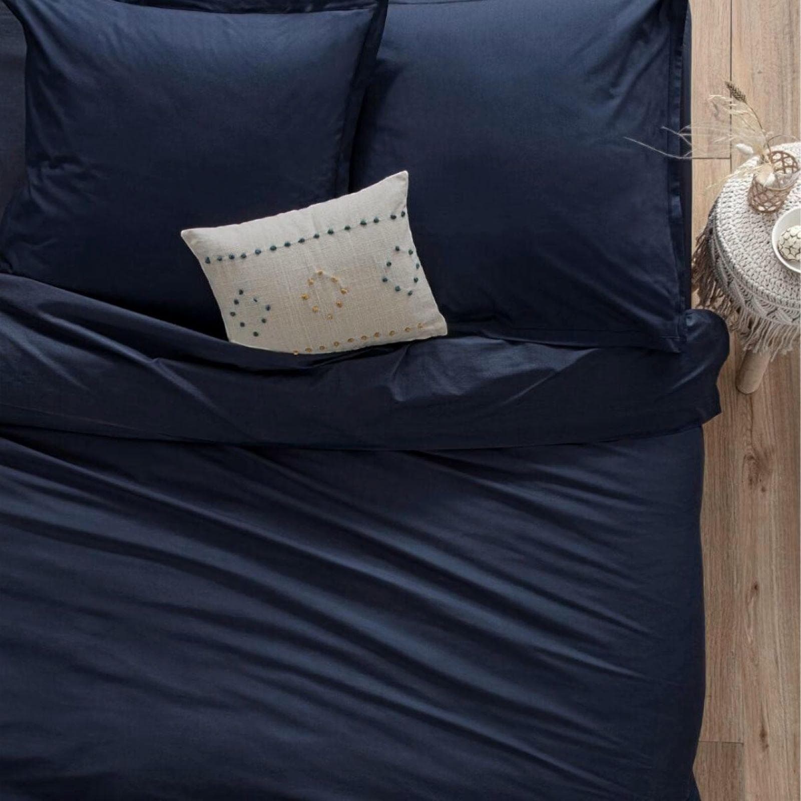 Copripiumino singolo 140x200 cm in cotone blu scuro - Bellini