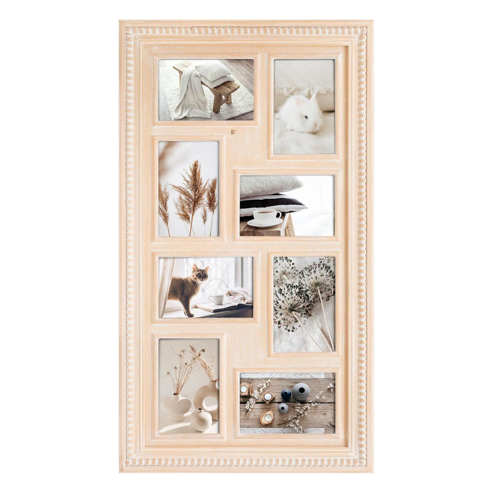 Cornice multipla 38x67h cm reversibile in legno chiaro naturale