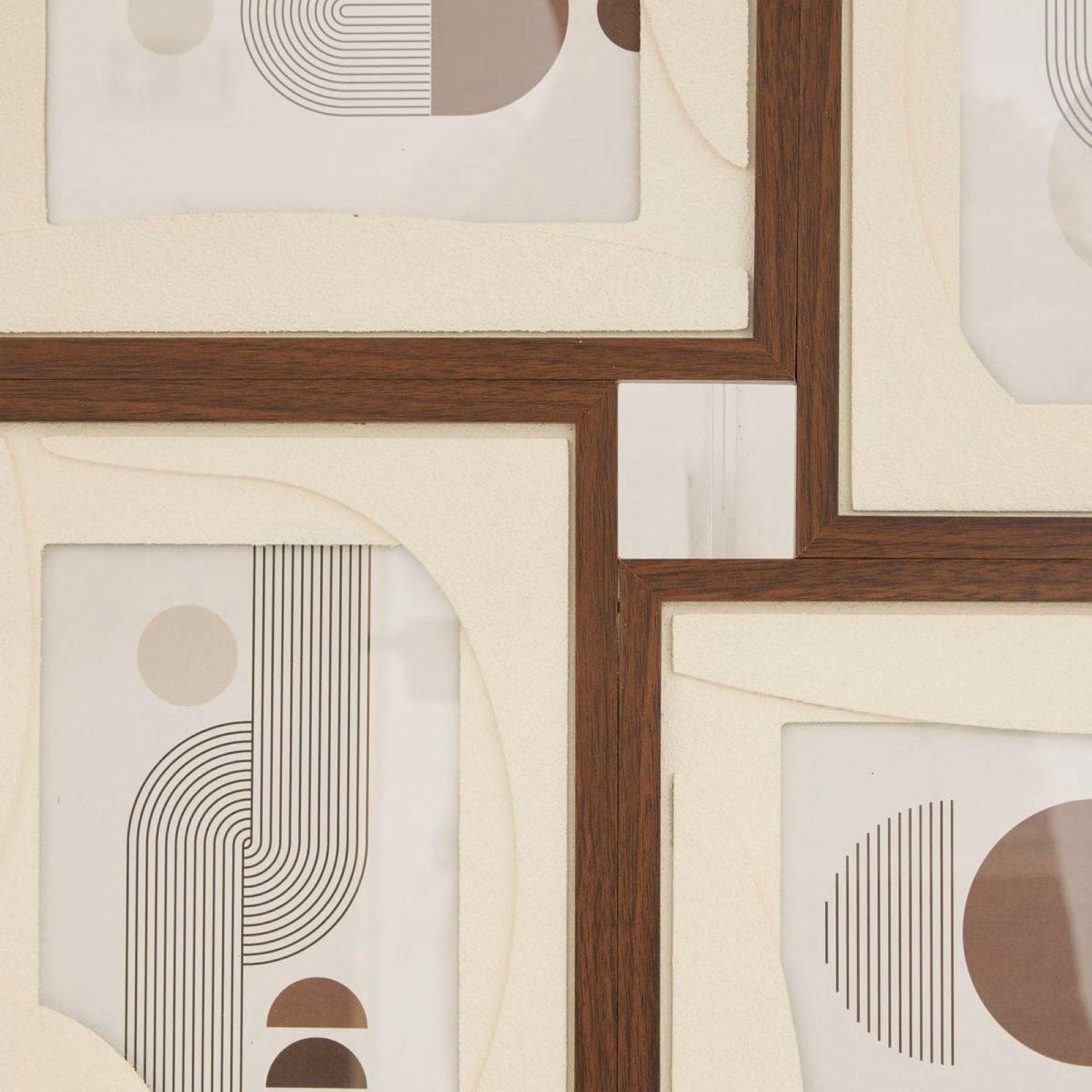 Cornice multipla 47x47h cm in legno naturale e bianco