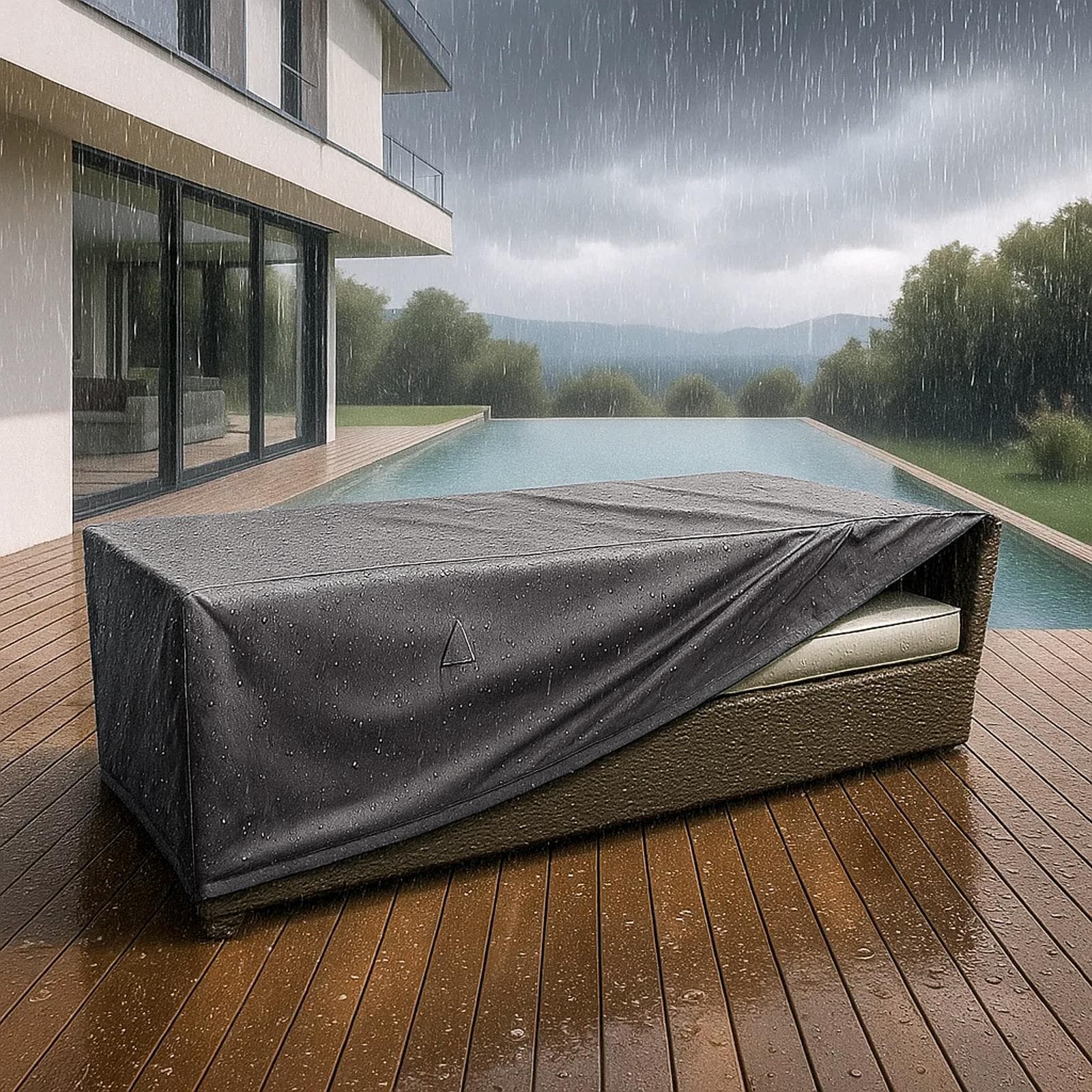 Copertura protettiva per divano 3 posti in poliestere idrorepellente 220x80x70h cm - Wakanda