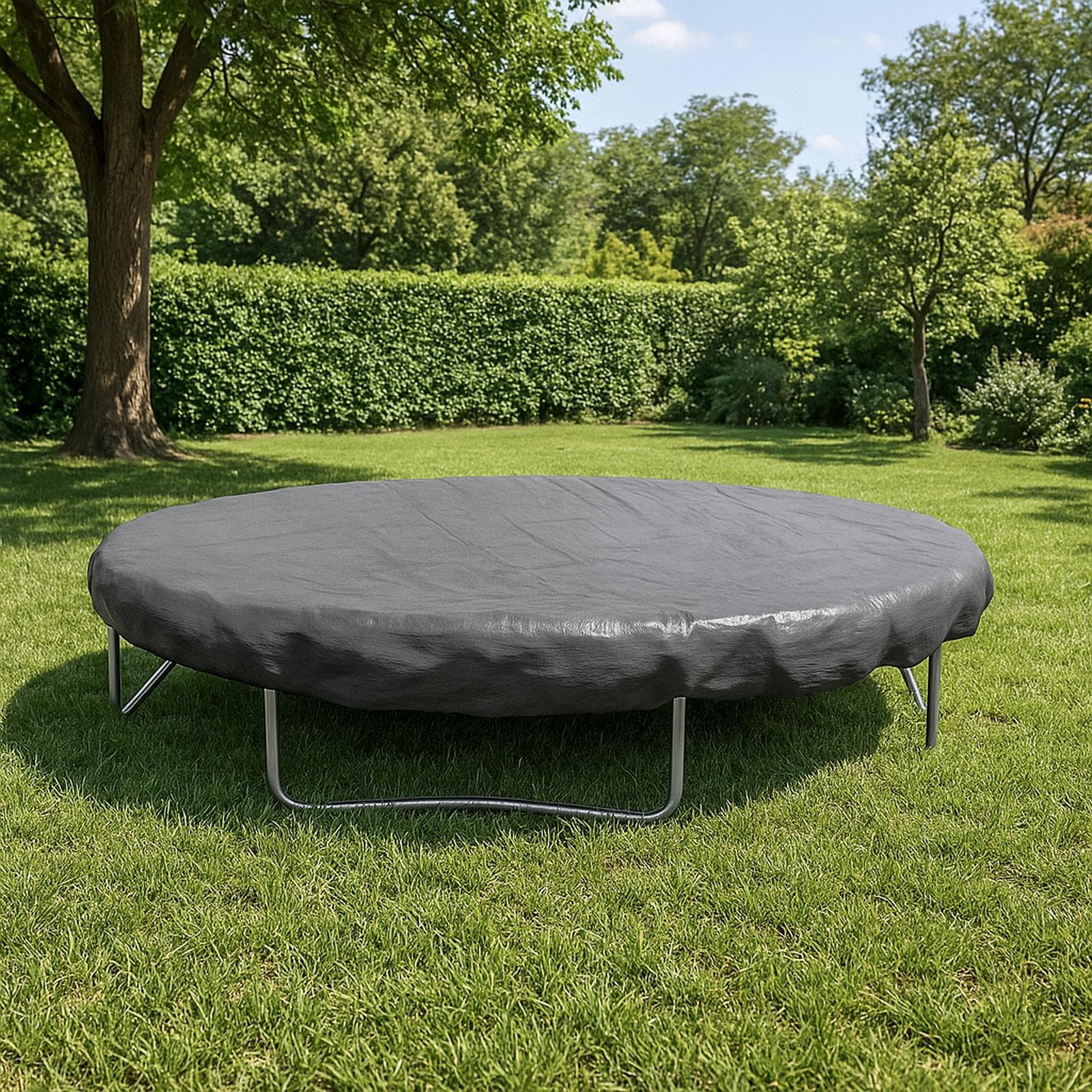 Copertura protettiva per trampolino in poliestere idrorepellente antracite 104x40h cm con coulisse regolabile - Wakanda