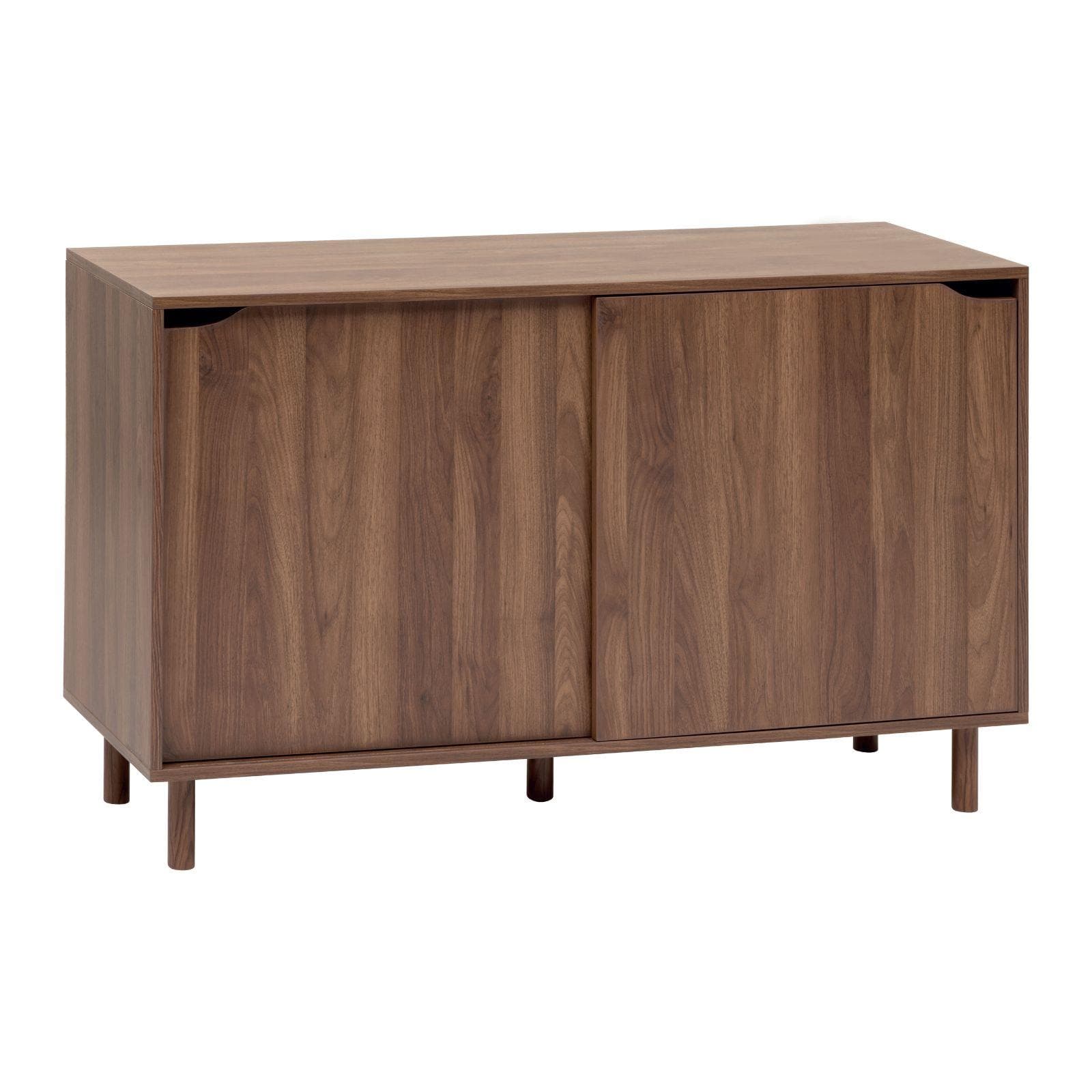 Credenza 120x72h cm effetto noce con 2 ante scorrevoli - Ynoire