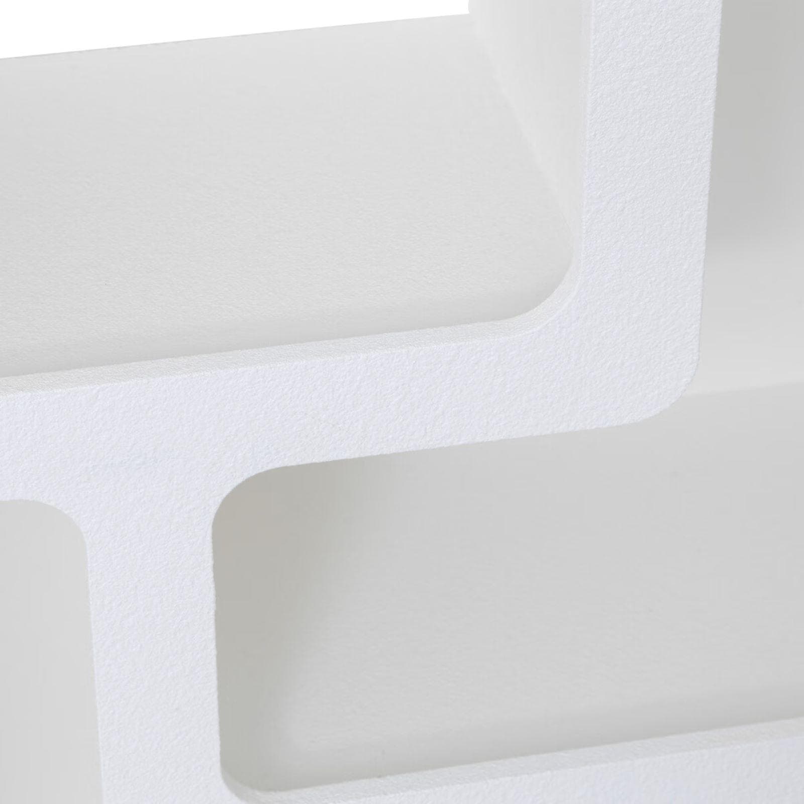 Credenza 75x85h cm in legno effetto pietra bianco con 4 ripiani - Taisha