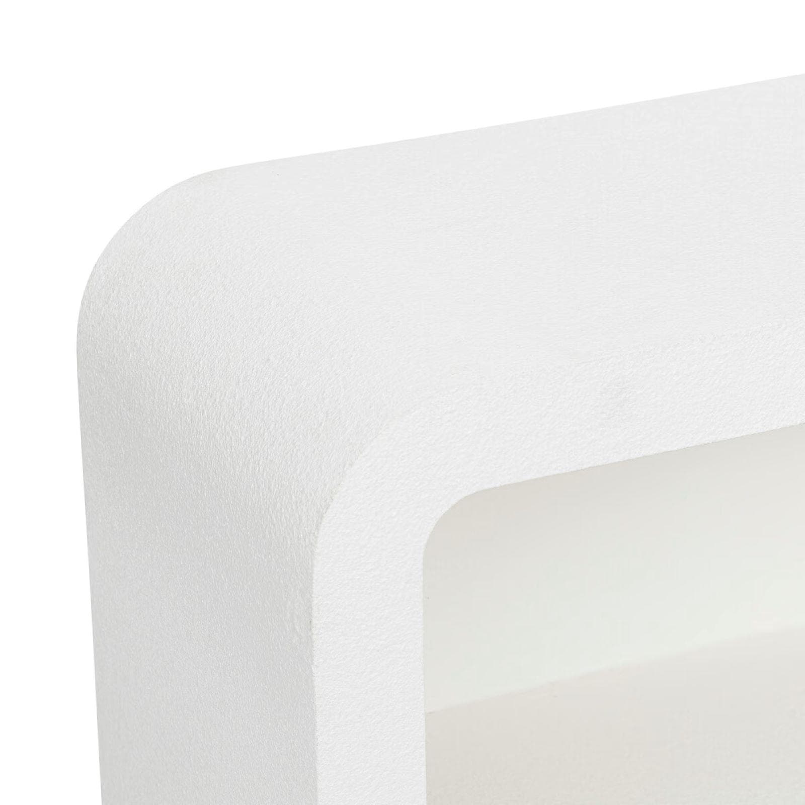 Credenza 75x85h cm in legno effetto pietra bianco con 4 ripiani - Taisha
