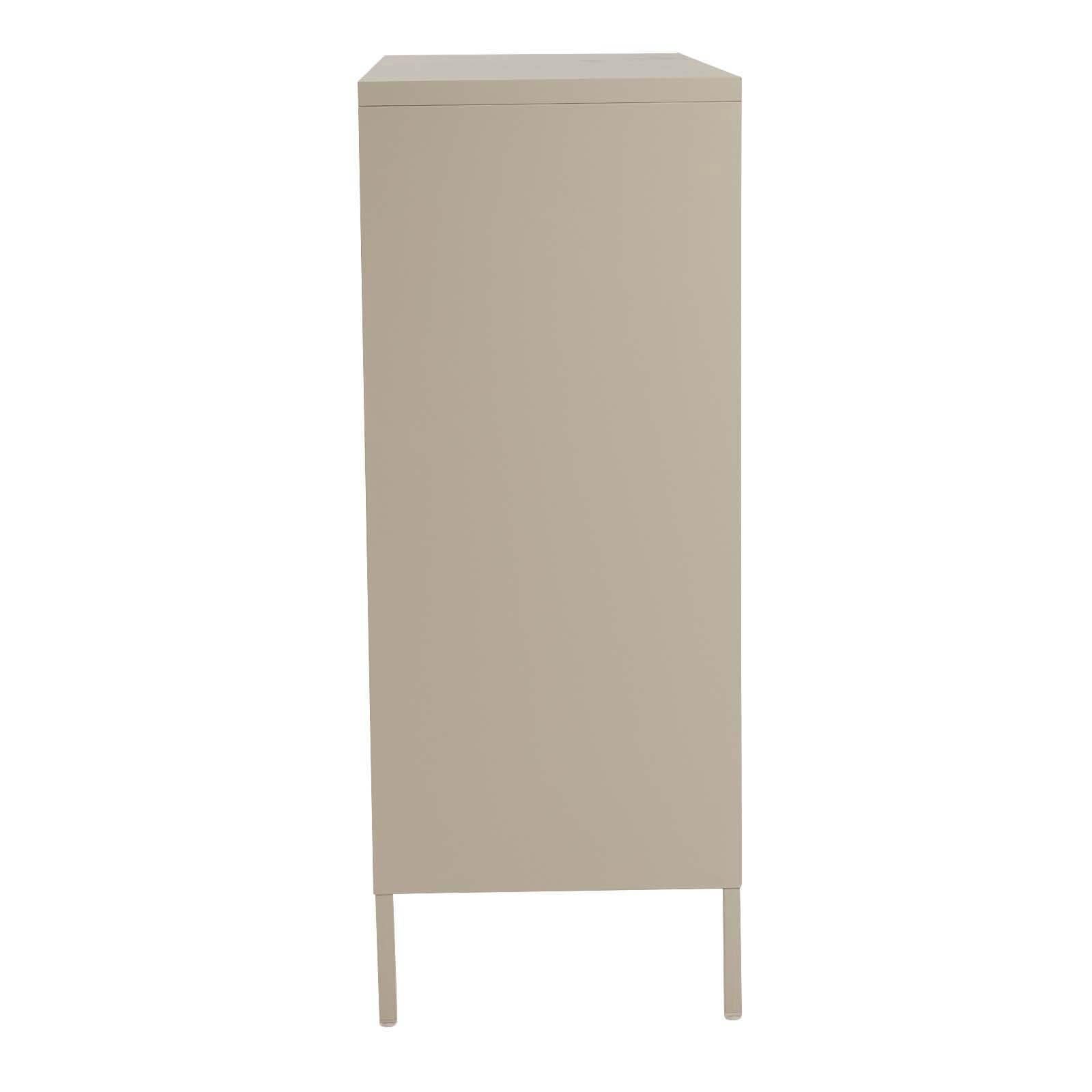 Credenza 80x120h cm in acciaio verniciato crema con 2 ante traforate - Eclipse