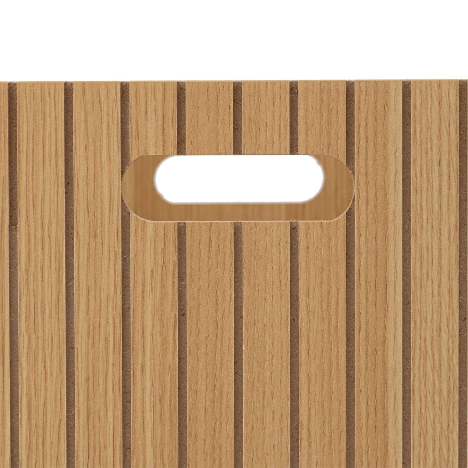 Cubo contenitore 30x30 cm in legno naturale e cannettato con manici - Kloser