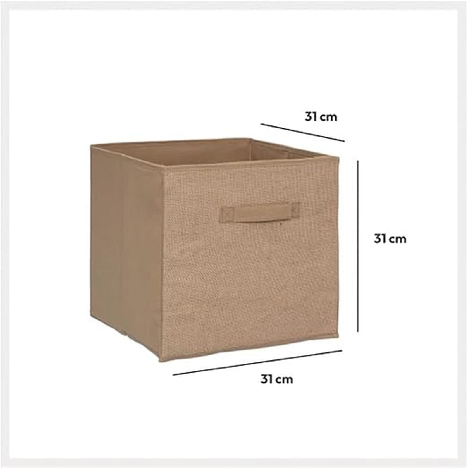 Cubo contenitore 31x31h cm in tela di juta