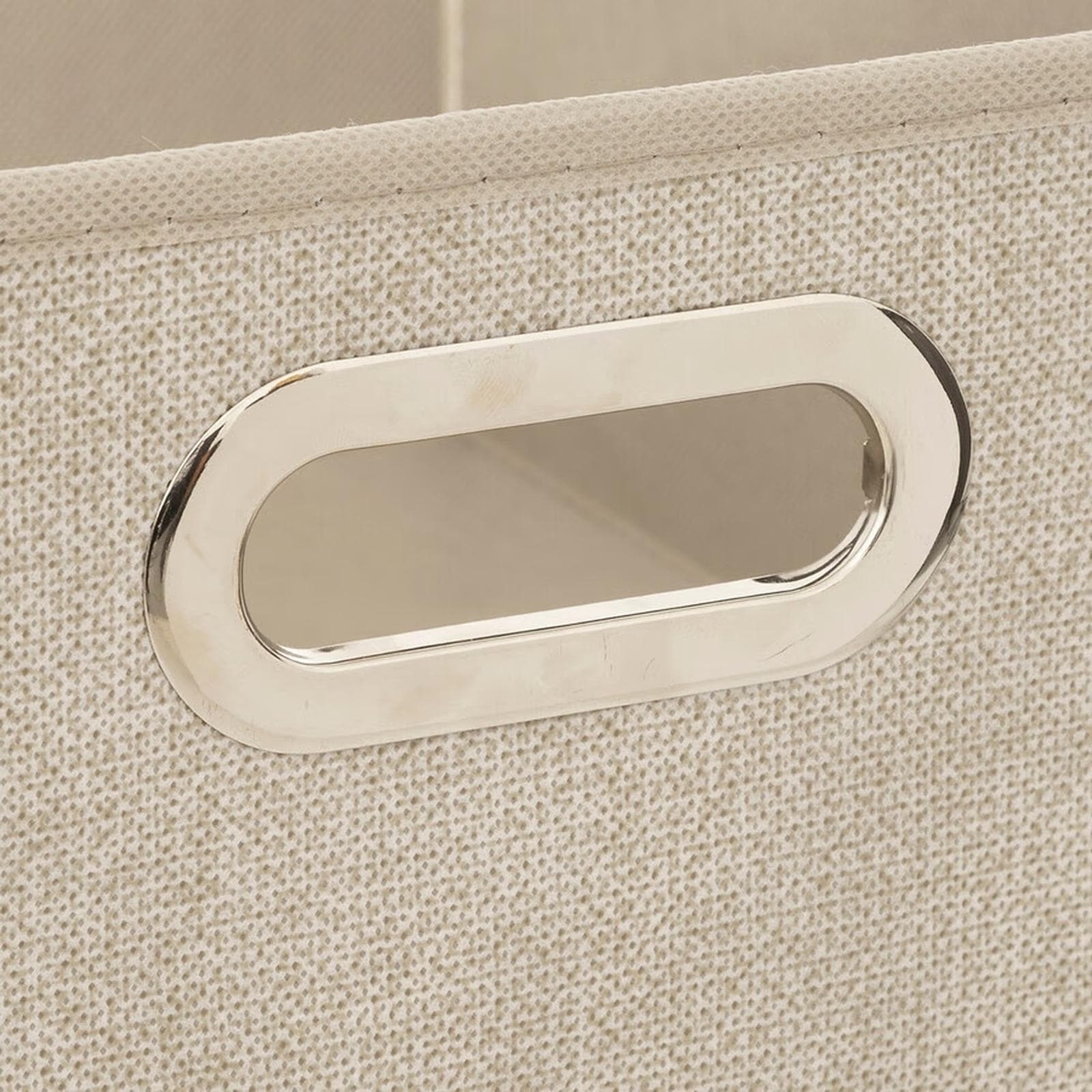 Cubo contenitore 31x31h cm in tessuto beige screziato