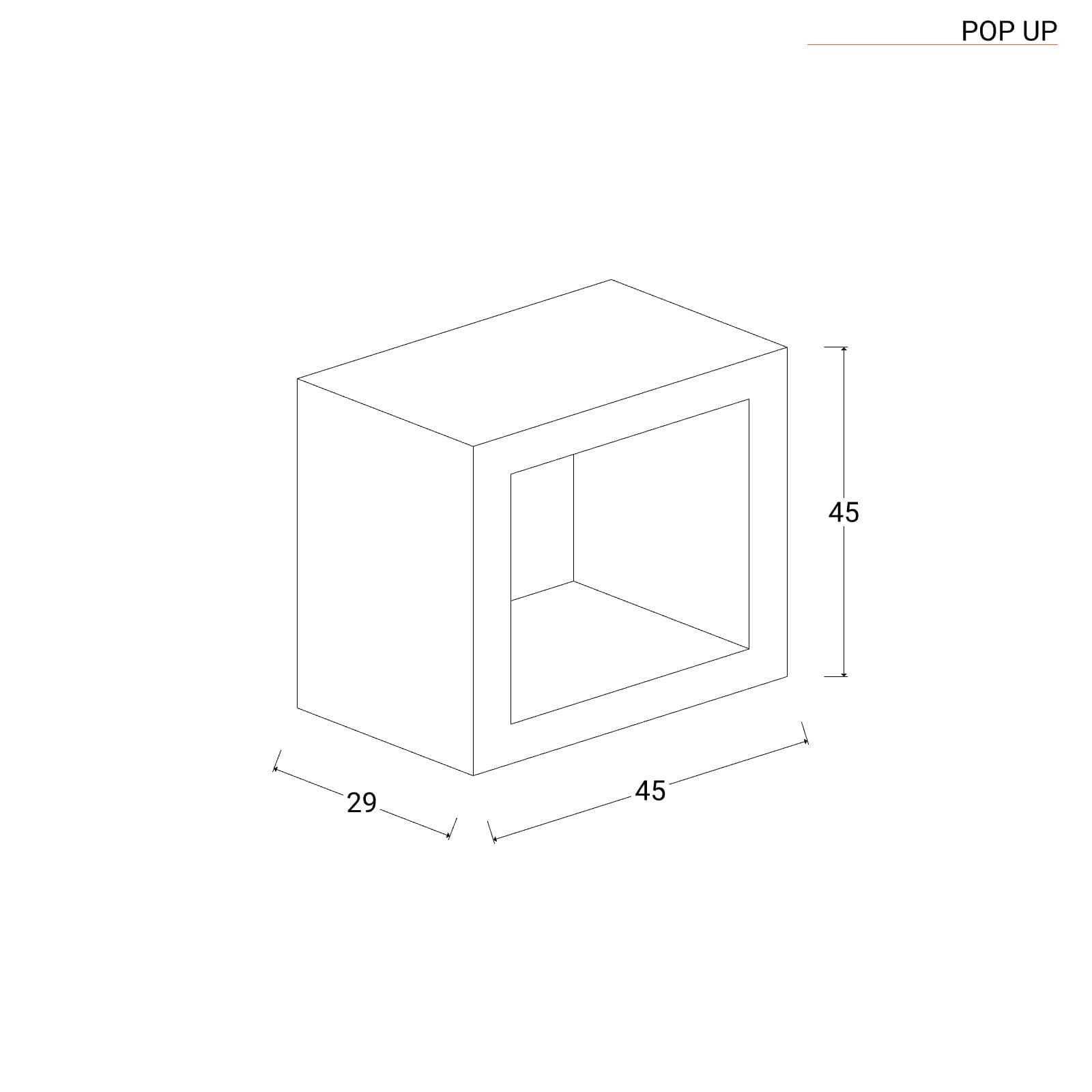 Cubo espositore 45x29 cm in polietilene bianco