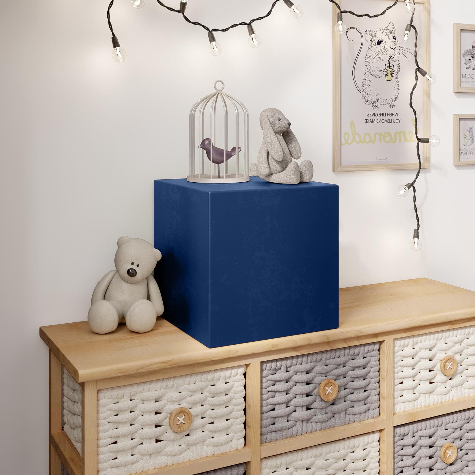 Cubo multiuso da interno 25 h cm in polietilene blu - Kubbot