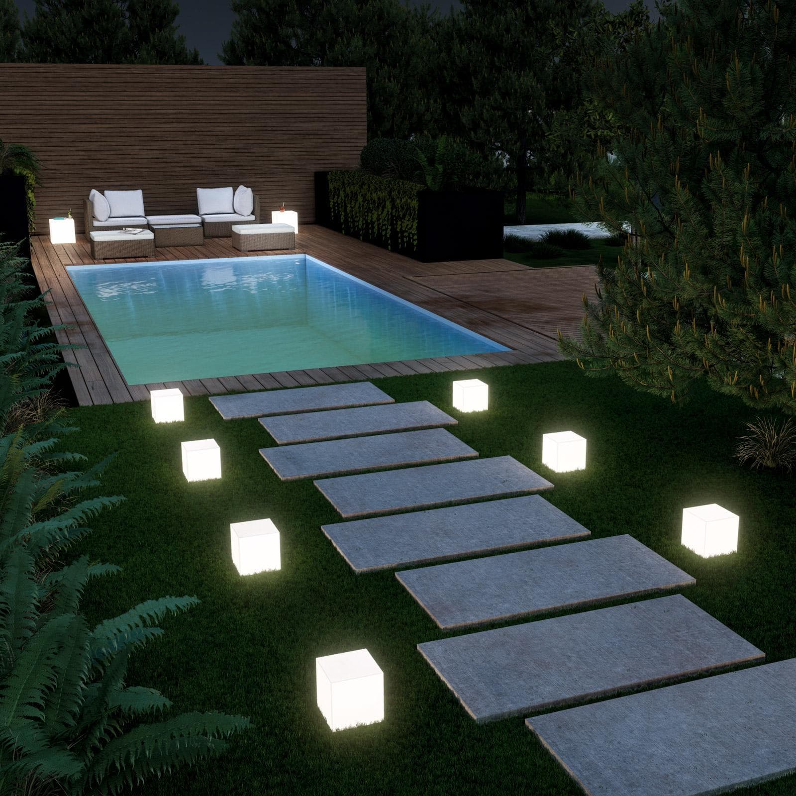Cubo luminoso multiuso per esterni 25h cm - Kubbot