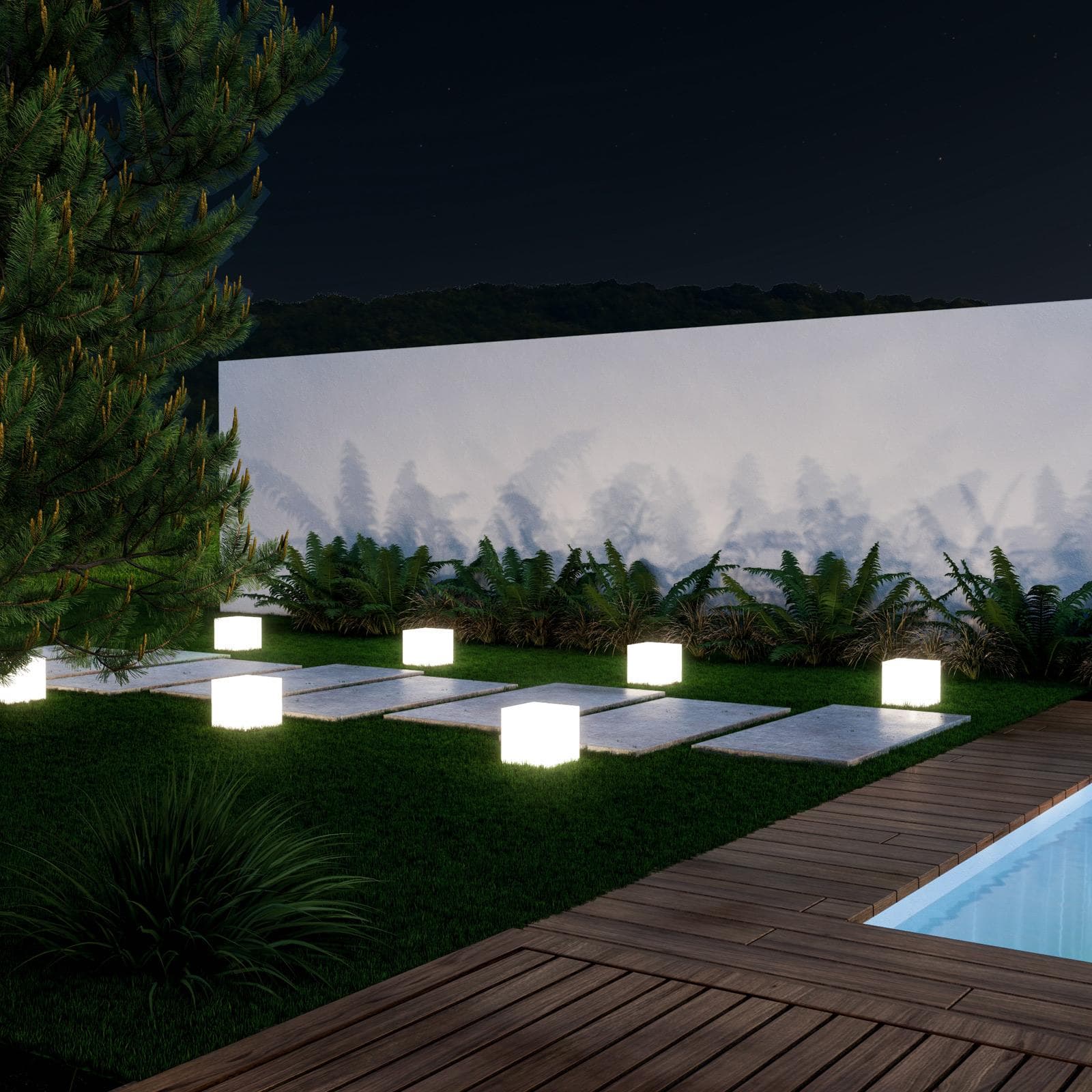 Cubo luminoso multiuso per esterni 25h cm - Kubbot