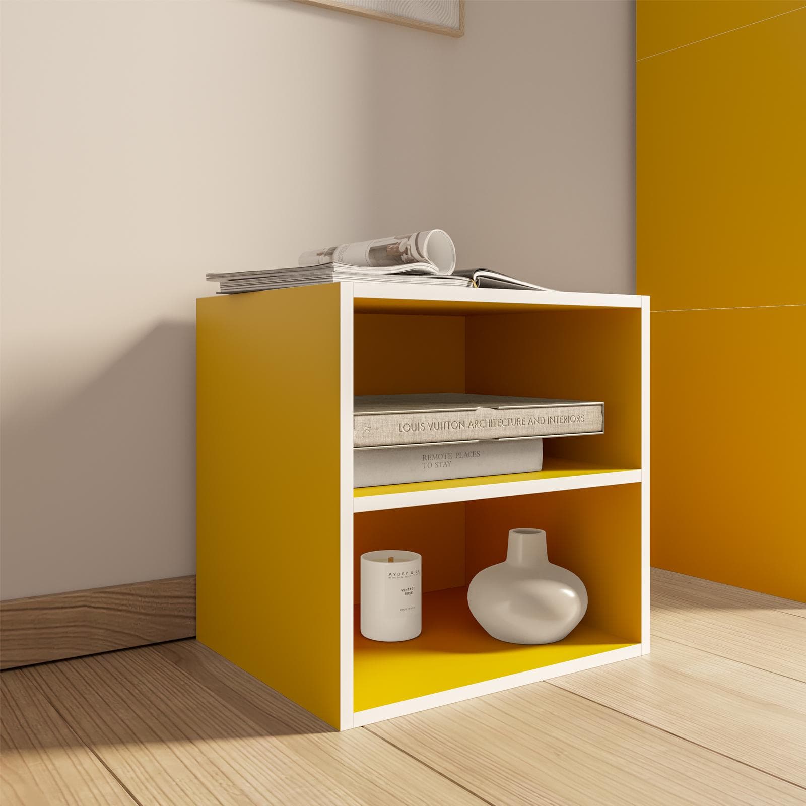 Cubo modulare con mensola giallo - Puzzle