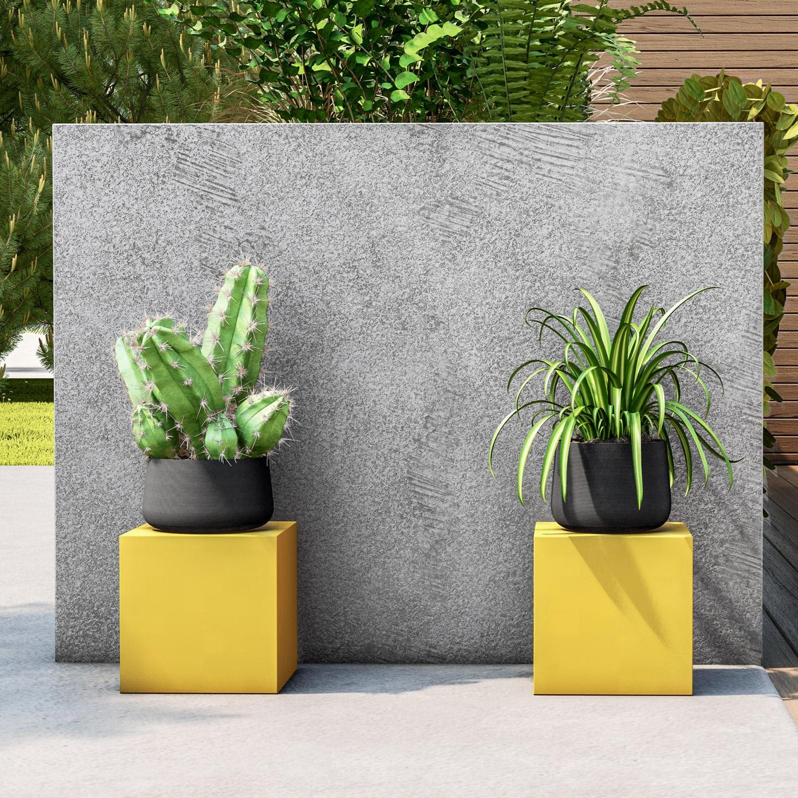 Cubo multiuso per esterni 25 h cm in polietilene giallo - Kubbot