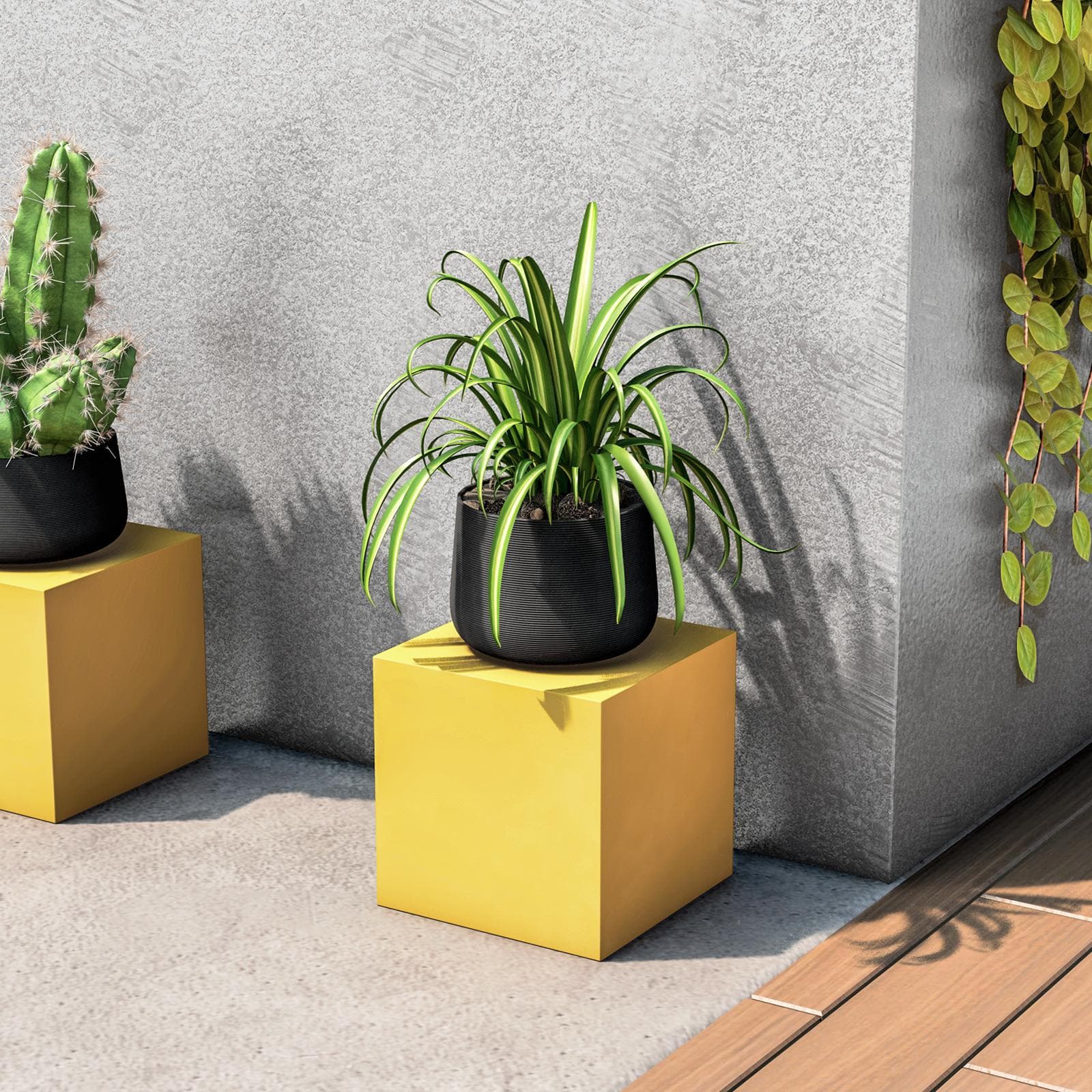 Cubo multiuso per esterni 25 h cm in polietilene giallo - Kubbot