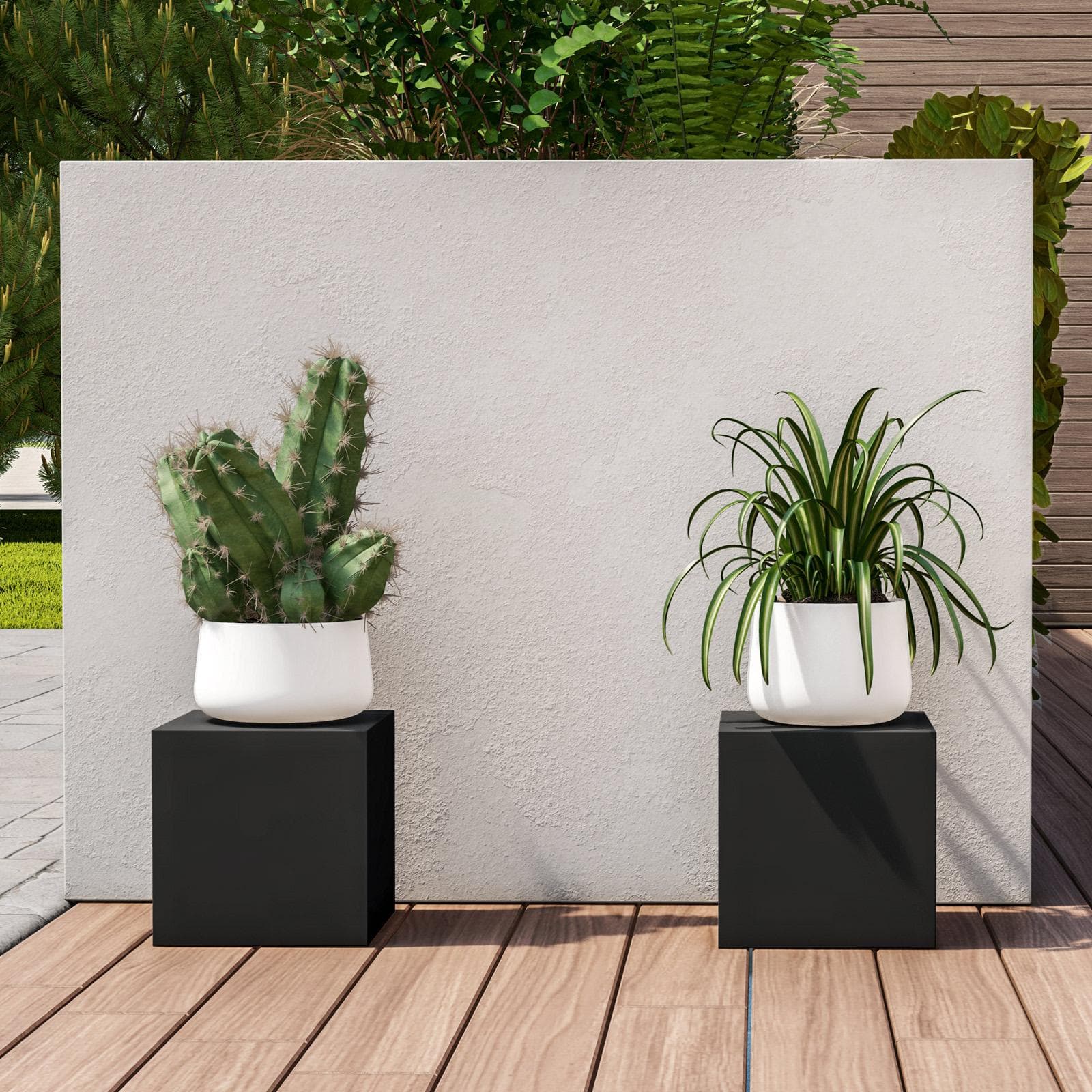Cubo multiuso per esterni 25 h cm in polietilene grafite - Kubbot