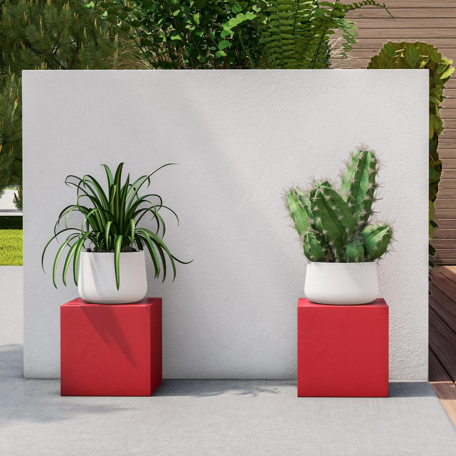 Cubo multiuso per esterni 25 h cm in polietilene rosso fragola - Kubbot