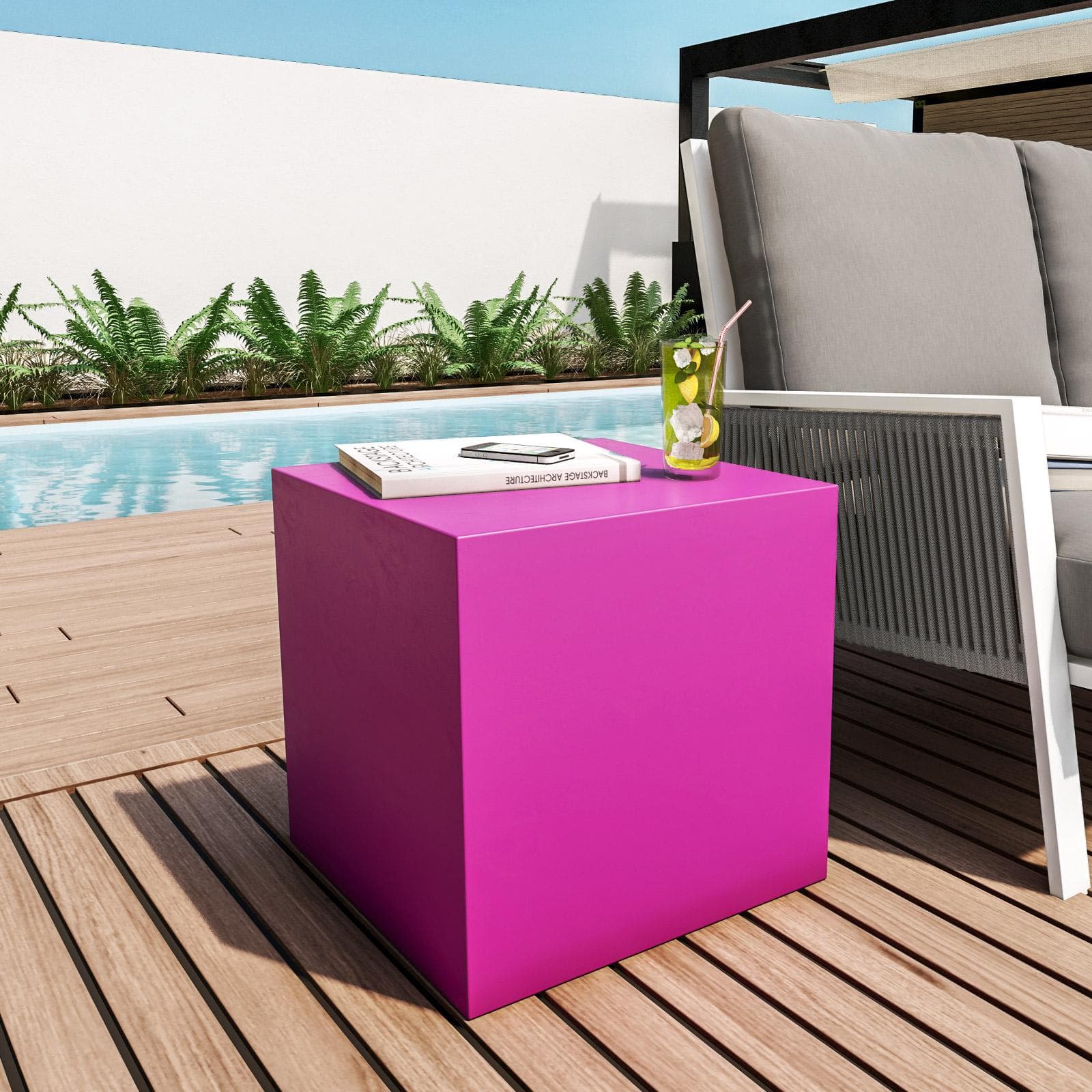 Cubo multiuso per esterni 45 h cm in polietilene viola - Kubbot