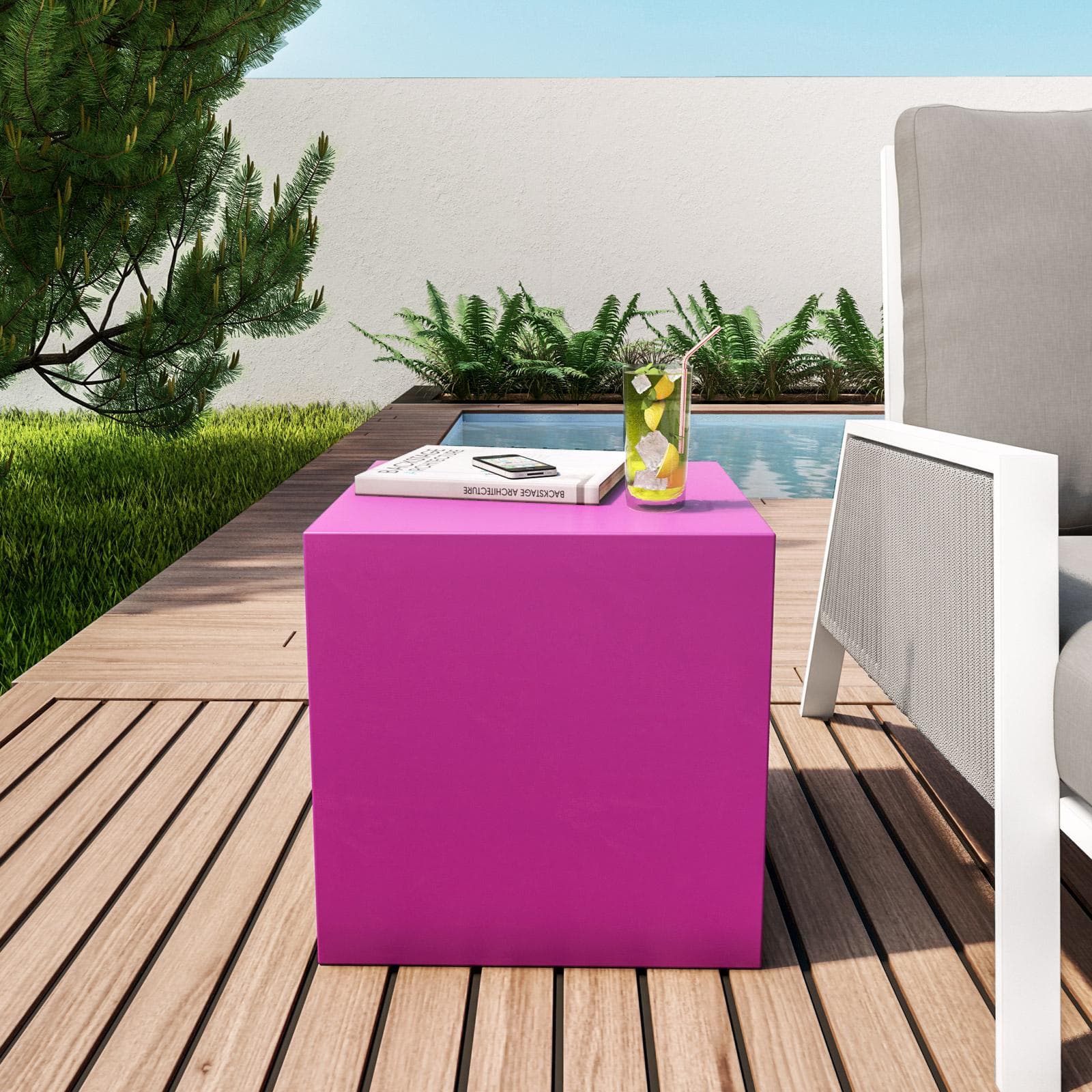 Cubo multiuso per esterni 45 h cm in polietilene viola - Kubbot