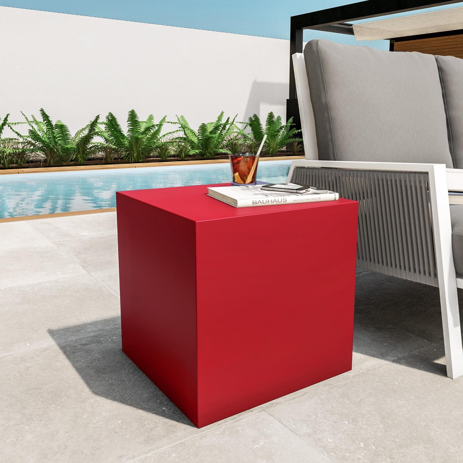 Cubo multiuso per esterni 45 h cm in polietilene rosso fragola - Kubbot