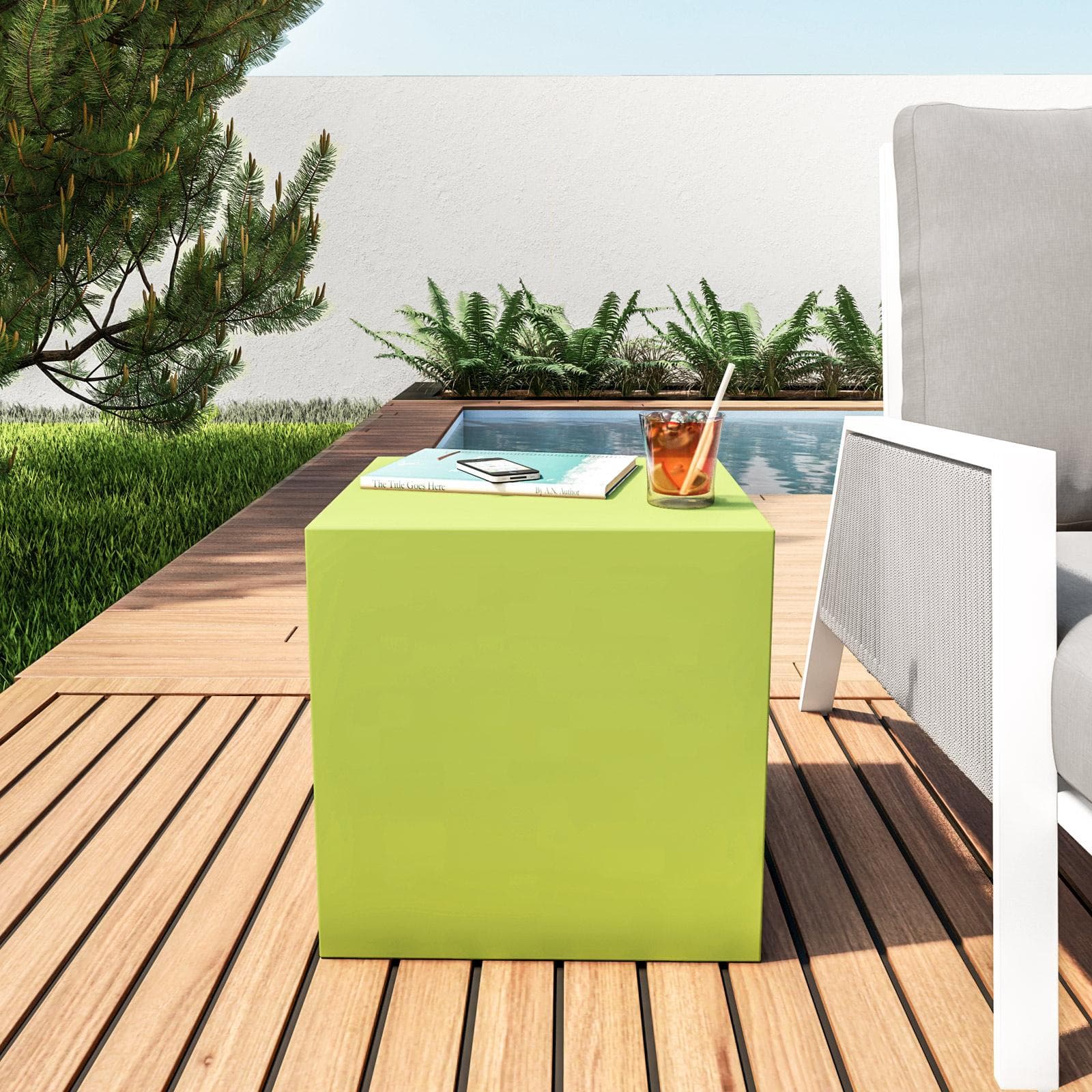 Cubo multiuso per esterni 45 h cm in polietilene verde kiwi - Kubbot