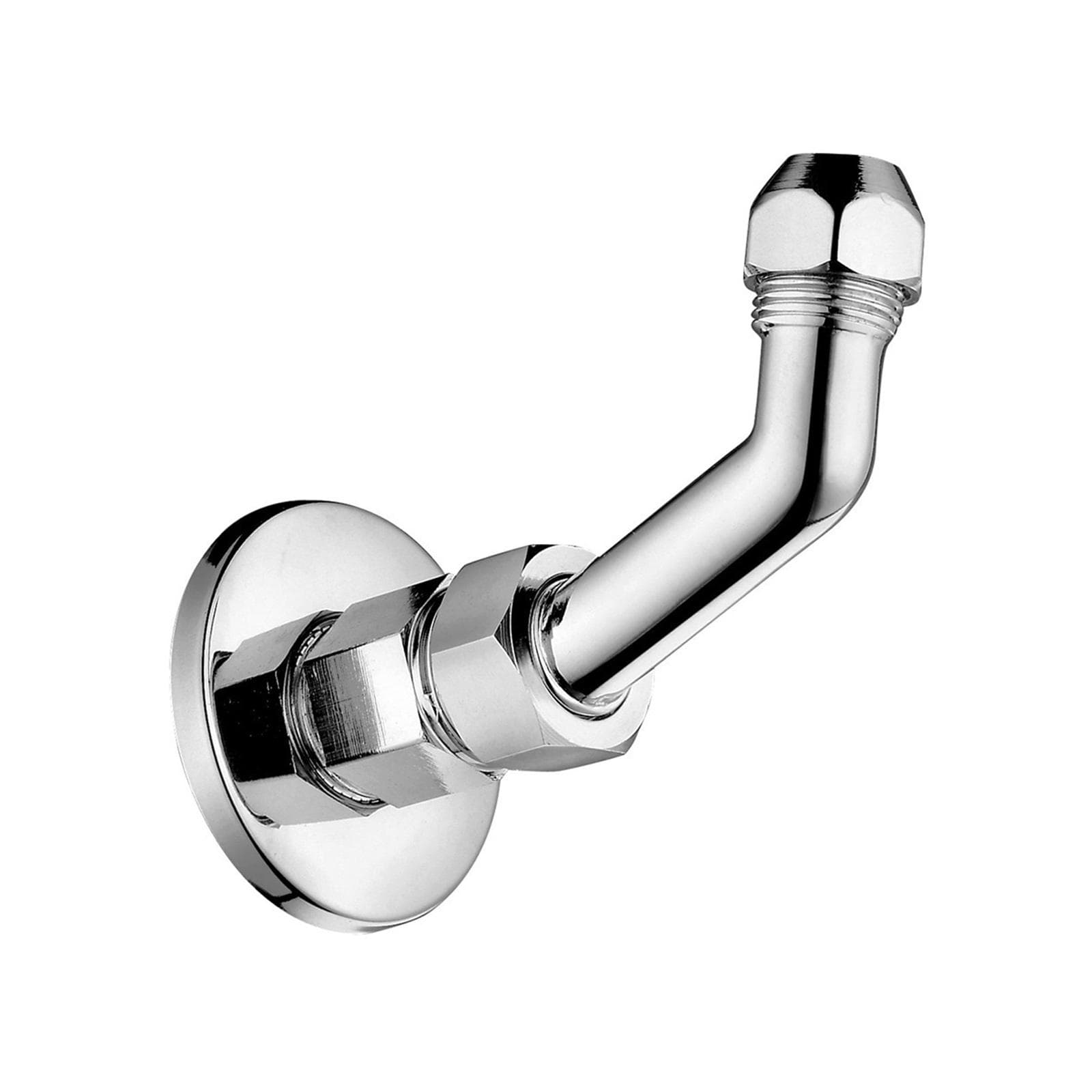 CURVETTA IN OTTONE CROMATO CON ROSONE IN ACCIAIO INOX