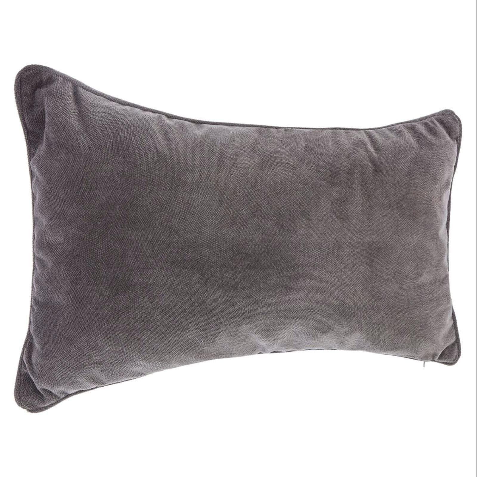 Cuscino 30x50 cm sfoderabile in tessuto grigio scuro - Wynter