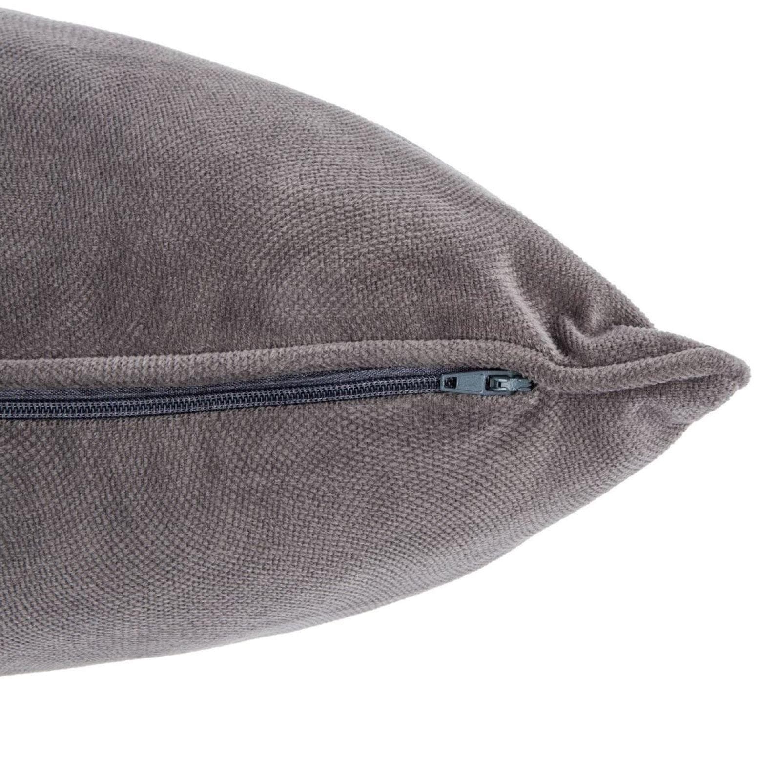 Cuscino 30x50 cm sfoderabile in tessuto grigio scuro - Wynter