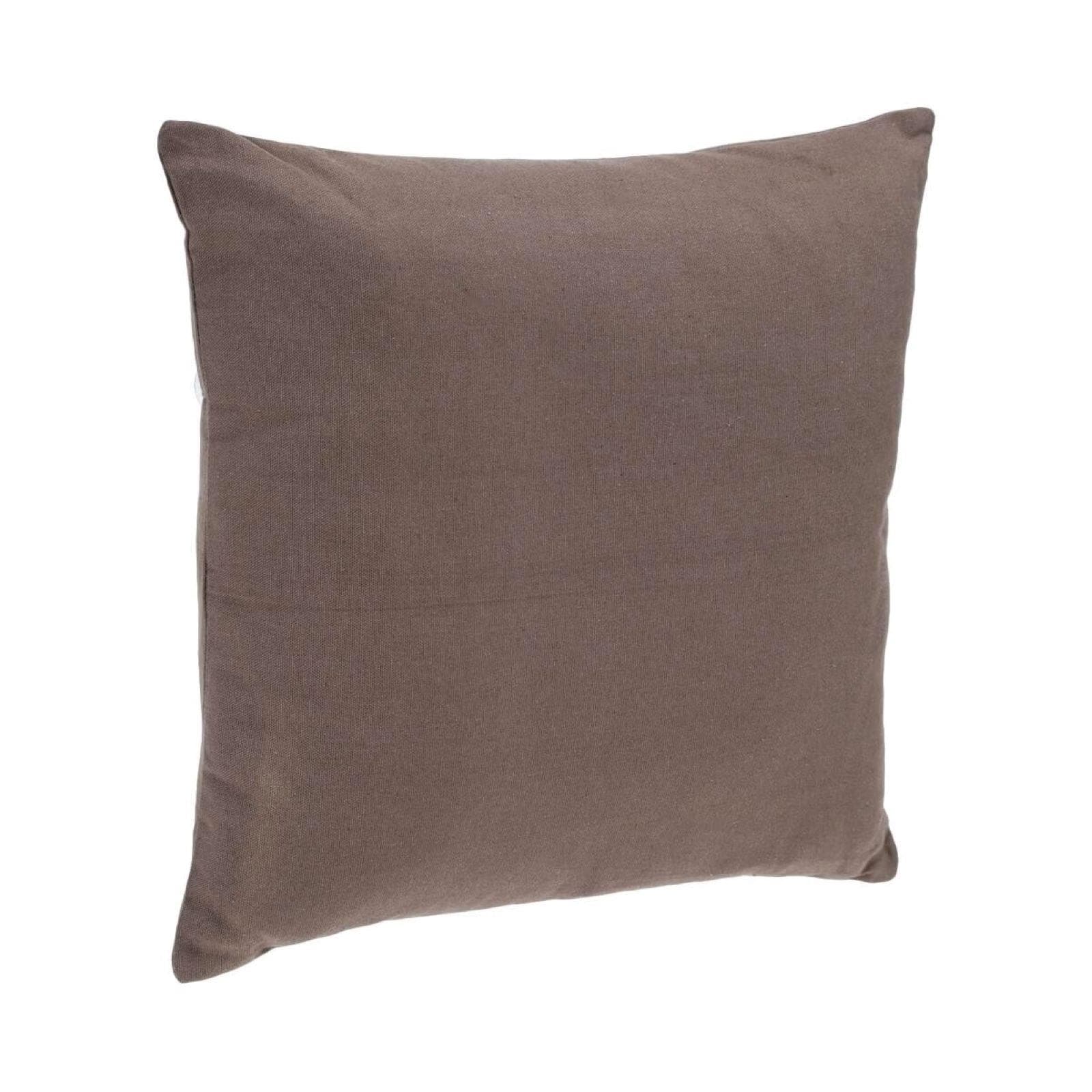 Cuscino 38x38 cm sfoderabile in cotone tortora - Sandie