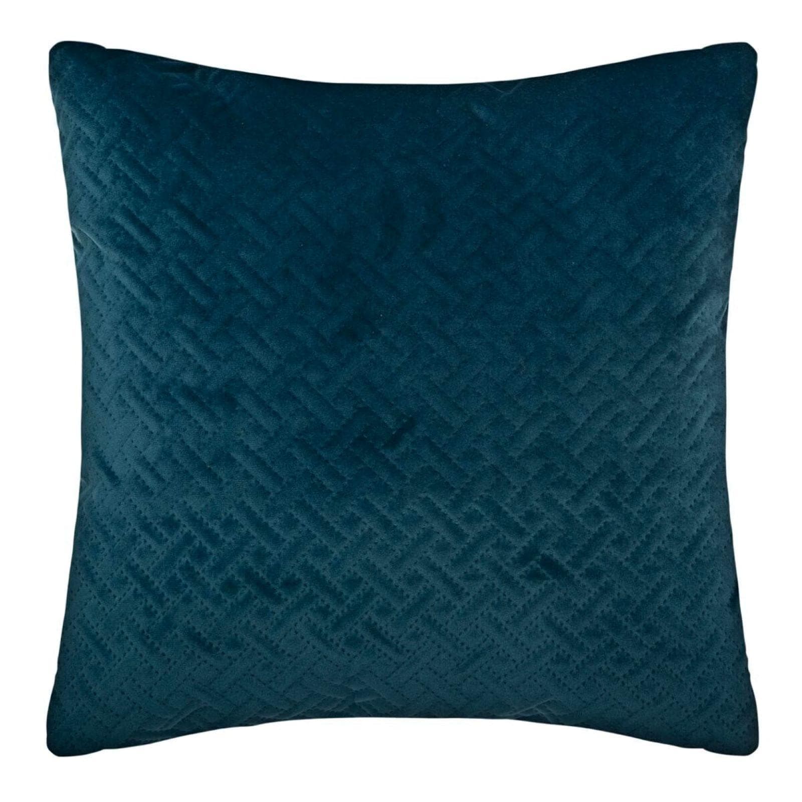 Cuscino 40x40 cm sfoderabile in velluto trapuntato petrolio