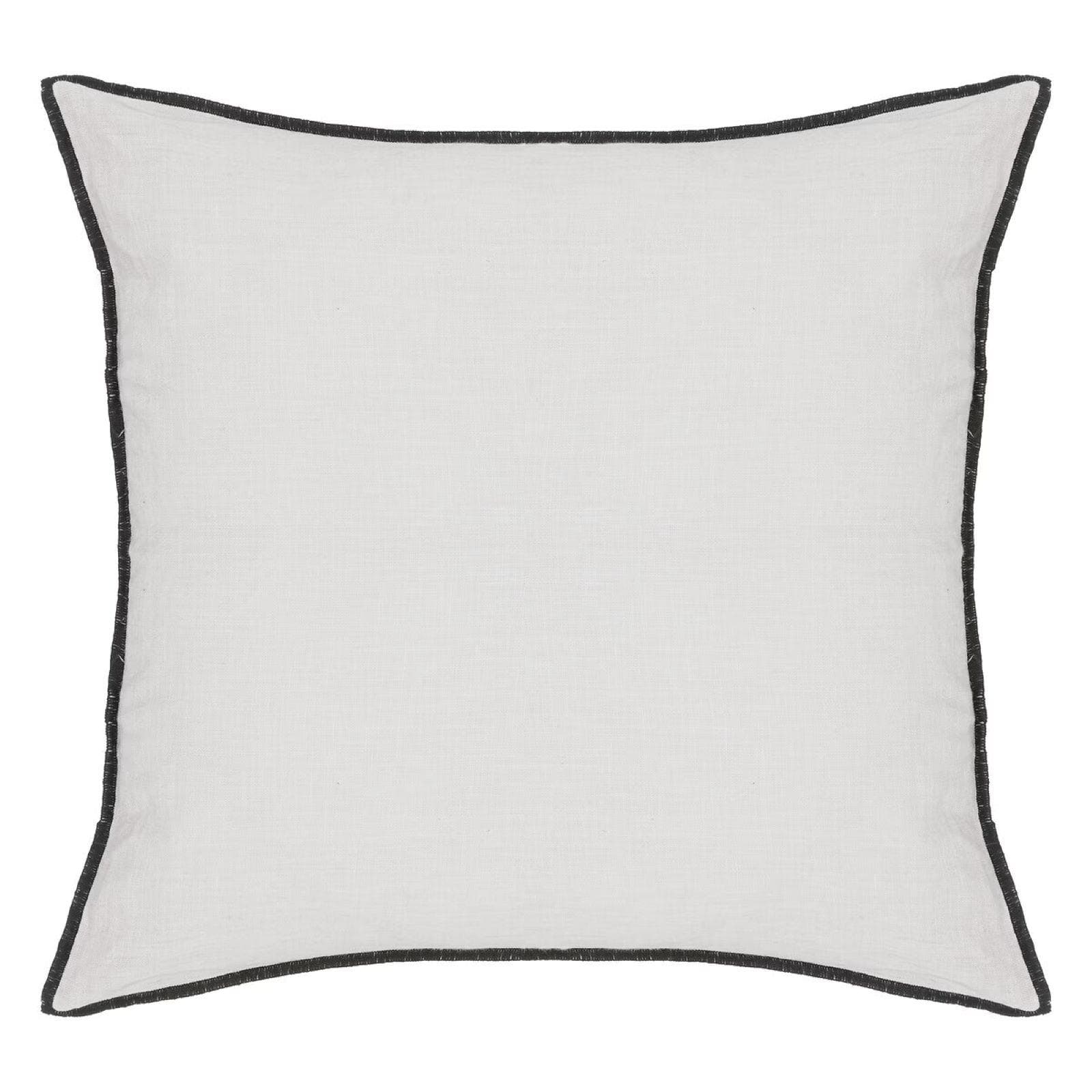 Cuscino 45x45 cm sfoderabile in lino e cotone bianco e nero - Elira