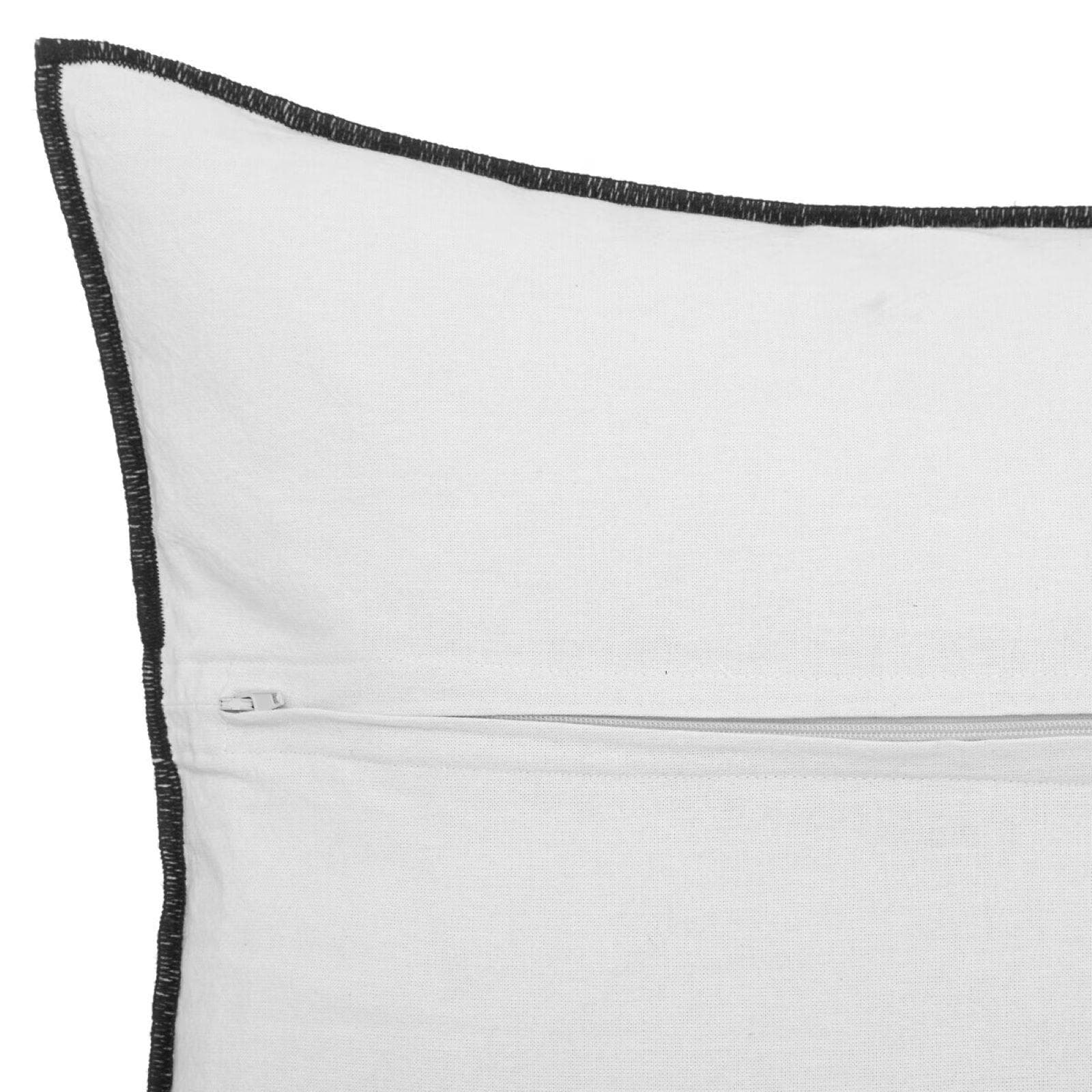 Cuscino 45x45 cm sfoderabile in lino e cotone bianco e nero - Elira