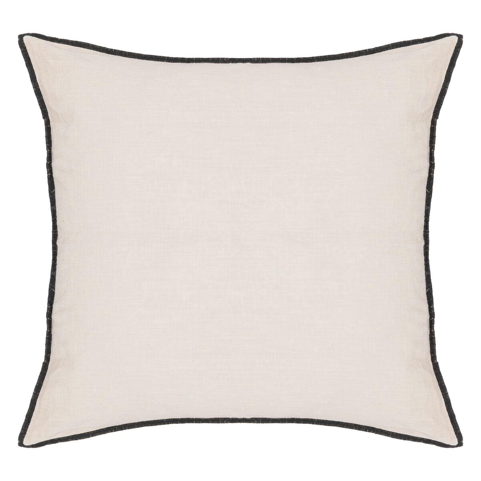 Cuscino 45x45 cm sfoderabile in lino e cotone beige - Elira