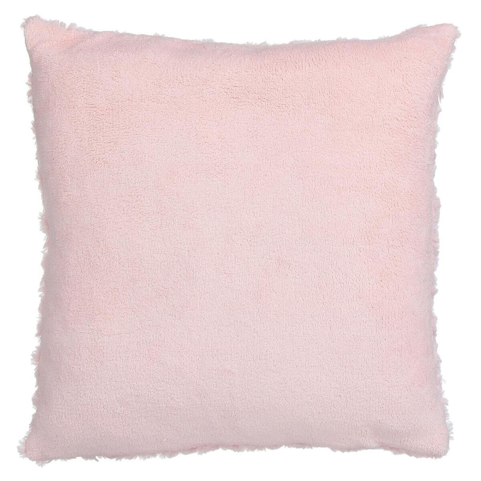 Cuscino 45x45 cm in tessuto bouclé rosa