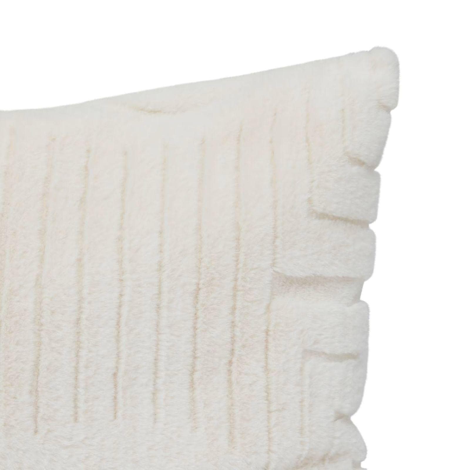 Cuscino 50x80 cm sfoderabile in similpelliccia bianco decorato