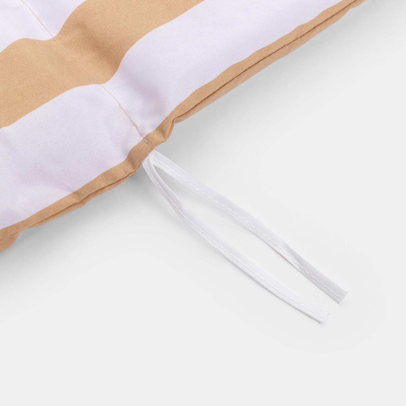 Cuscino per dondolo 130x45 cm in poliestere a righe bianco e beige - Libeccio