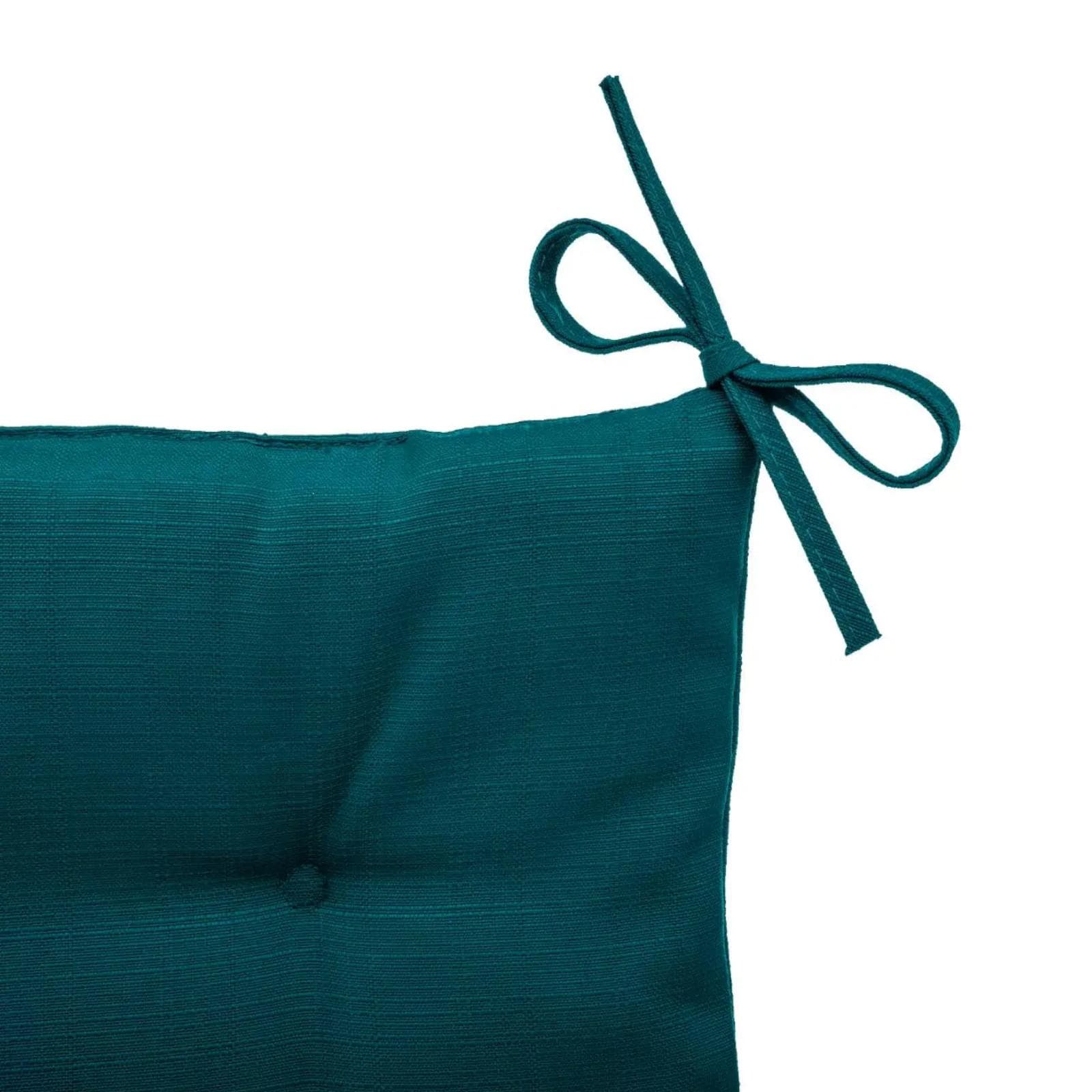 Cuscino con lacci per sedia 40x40 cm in poliestere trapuntato blu pavone - Bangkok