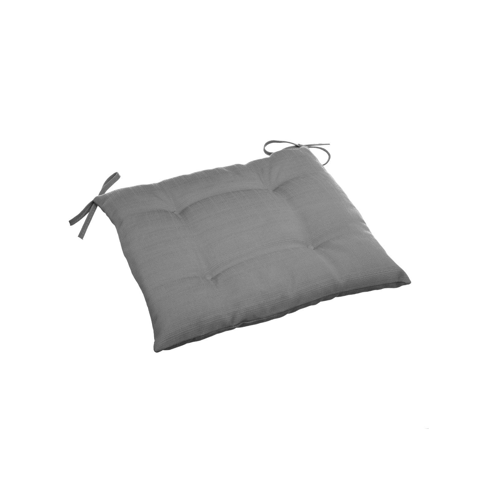 Cuscino con lacci per sedia 40x40 cm in poliestere trapuntato grigio scuro - Bangkok